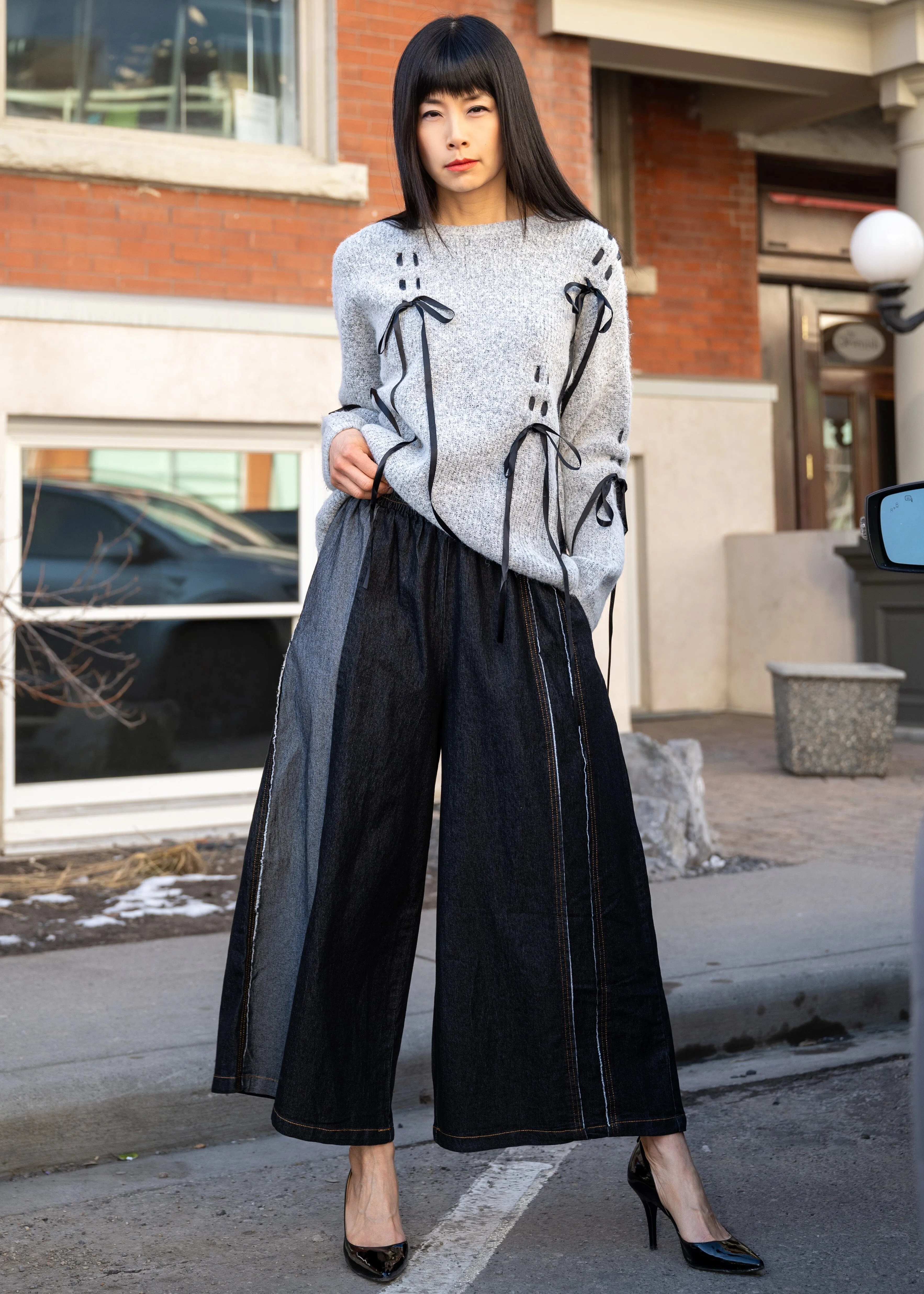 Cropped Contrast Denim Pant sold by Kate Hewko product image thumbnail 2