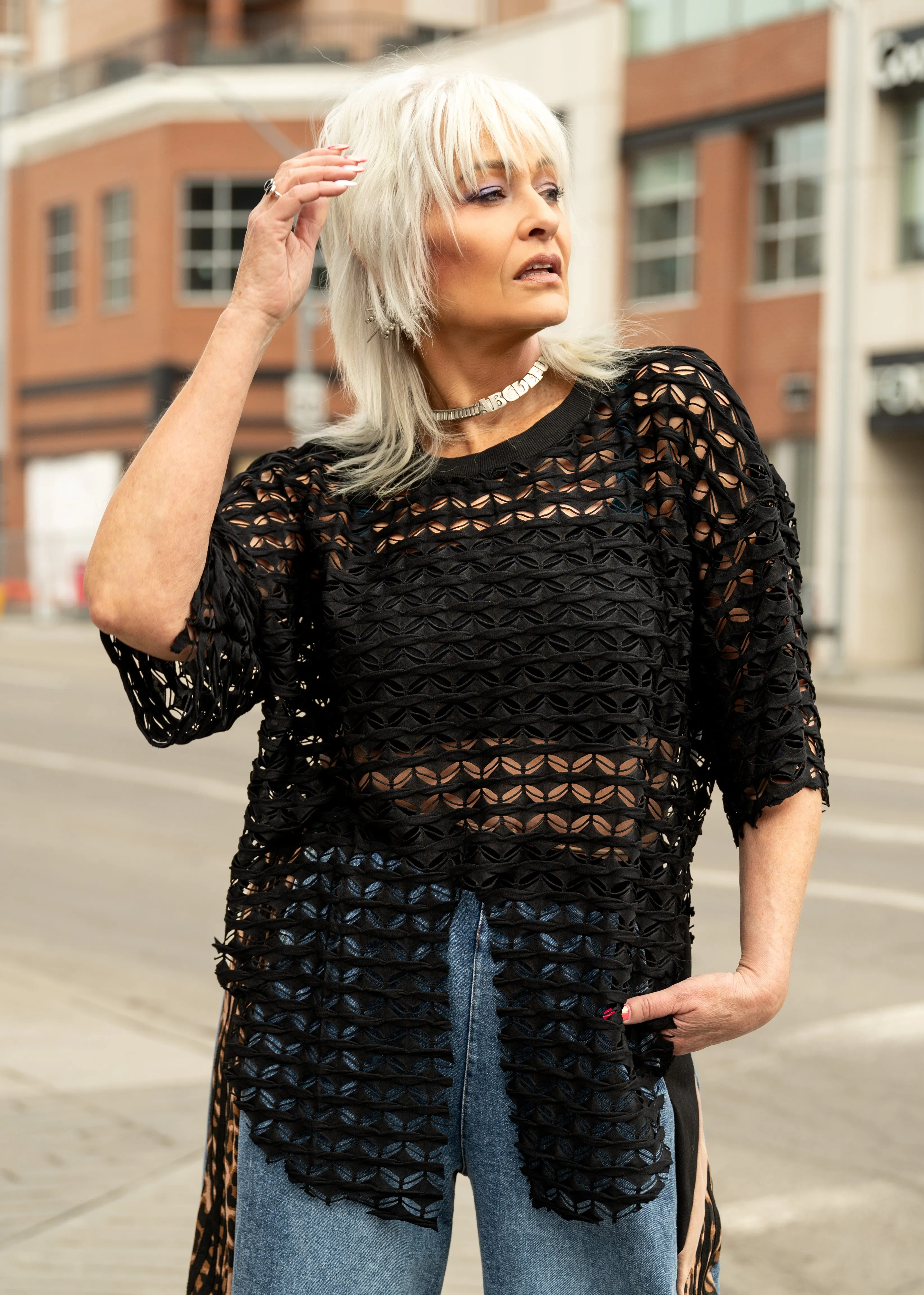 Crochet Asymmetrical Tee sold by Kate Hewko product image thumbnail 4