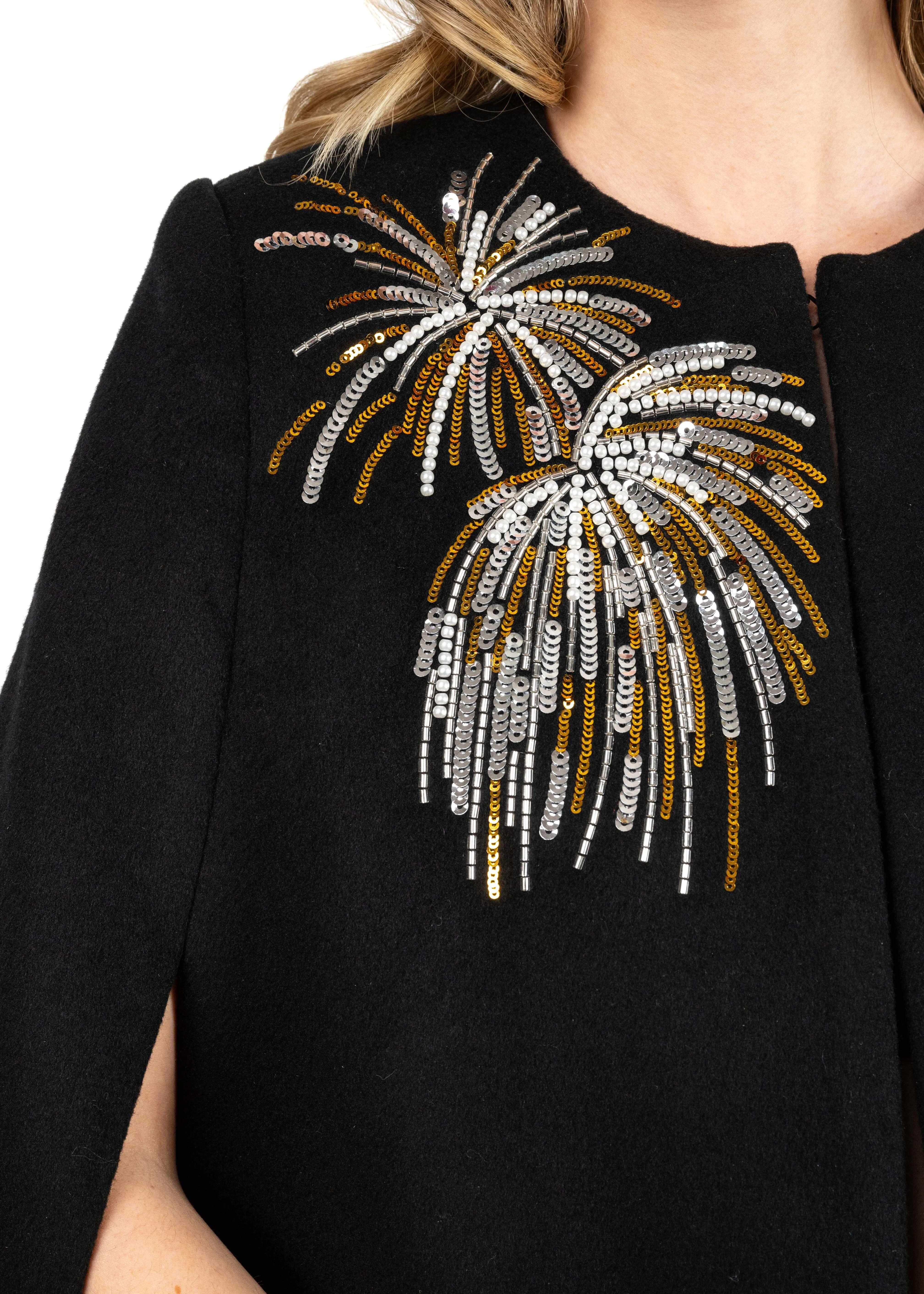 Sequin Firework Cape Coat sold by Kate Hewko product image thumbnail 3