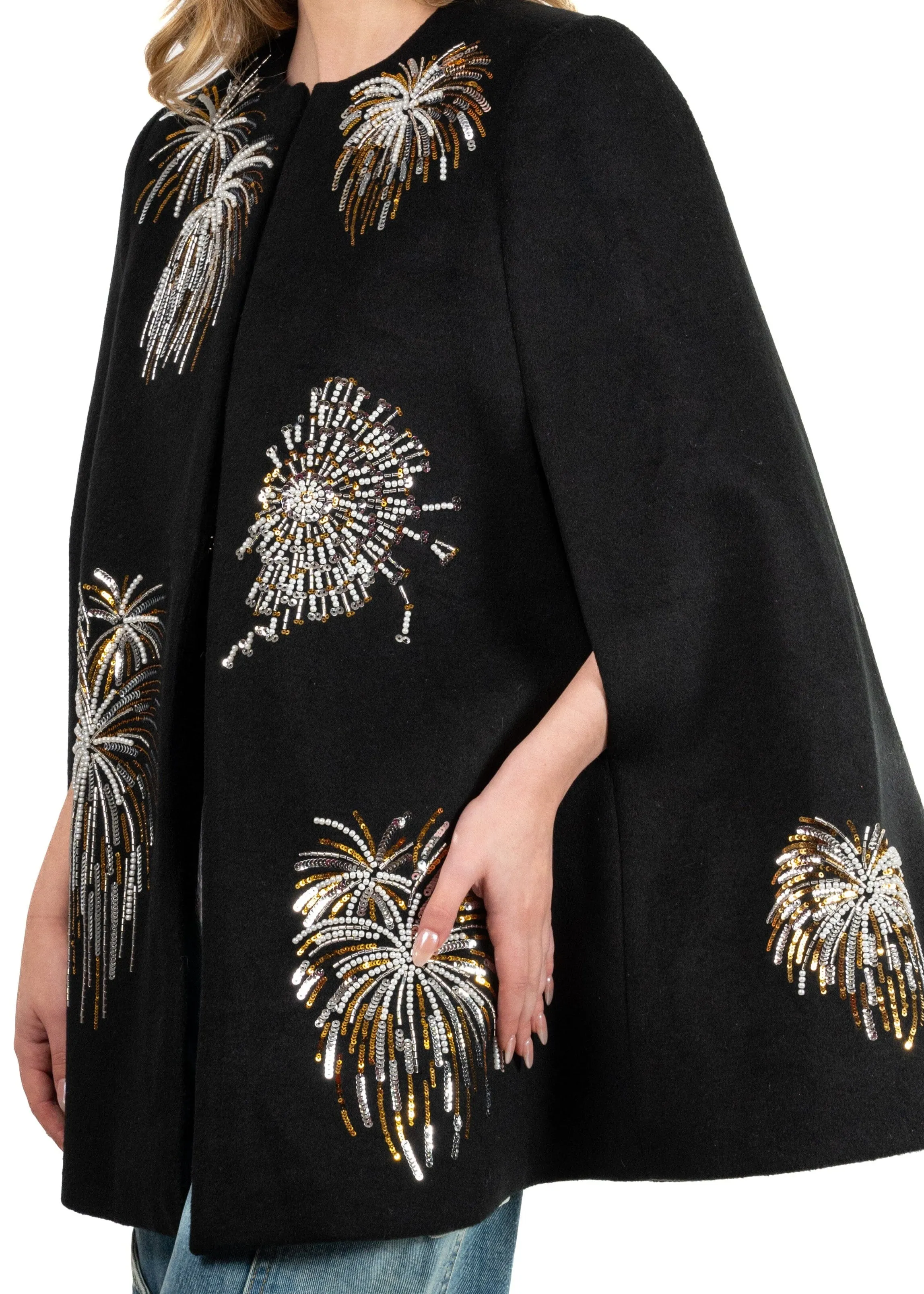 Sequin Firework Cape Coat sold by Kate Hewko product image thumbnail 4