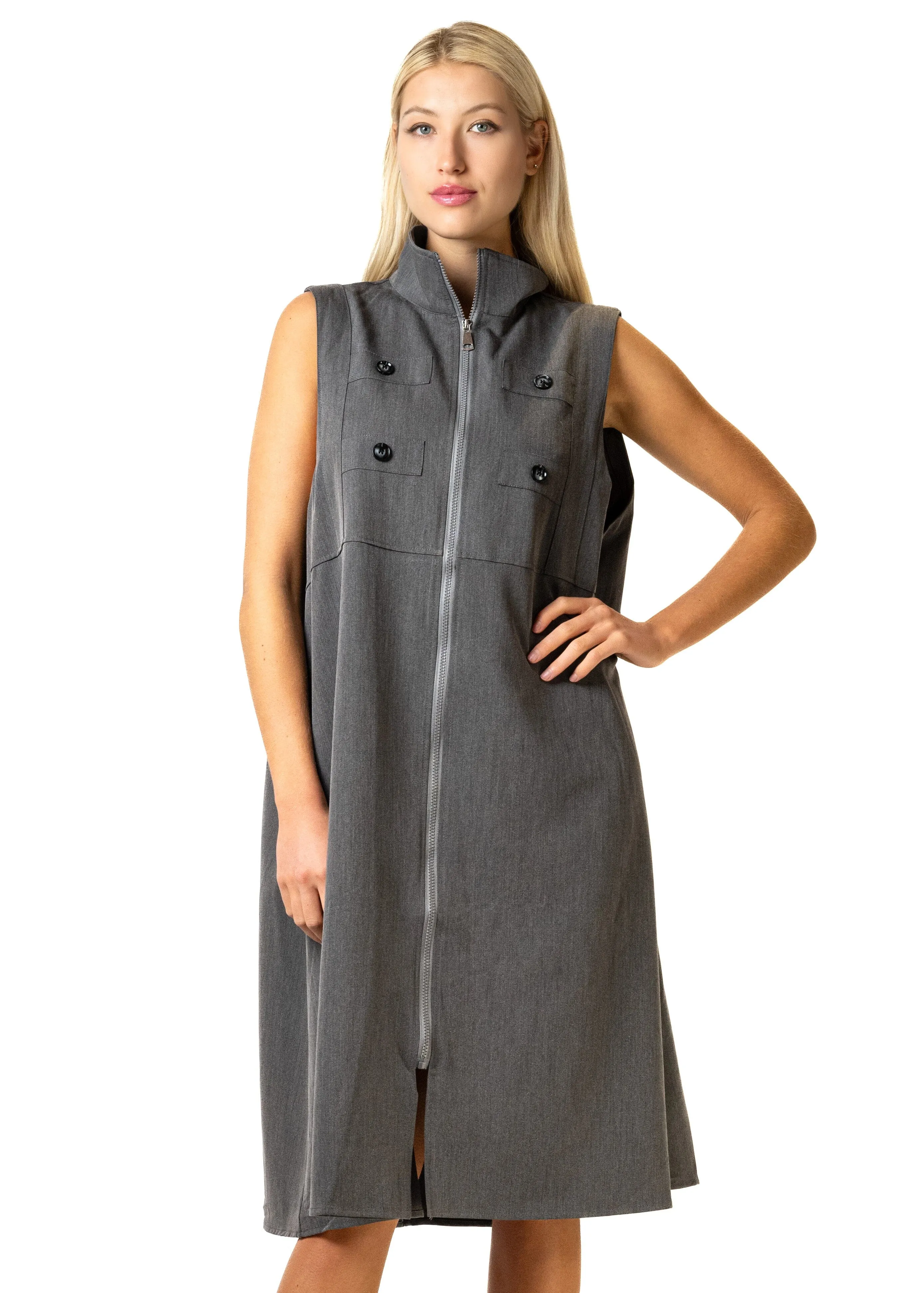 Long Mock Neck Utility Vest sold by Kate Hewko product image thumbnail 3