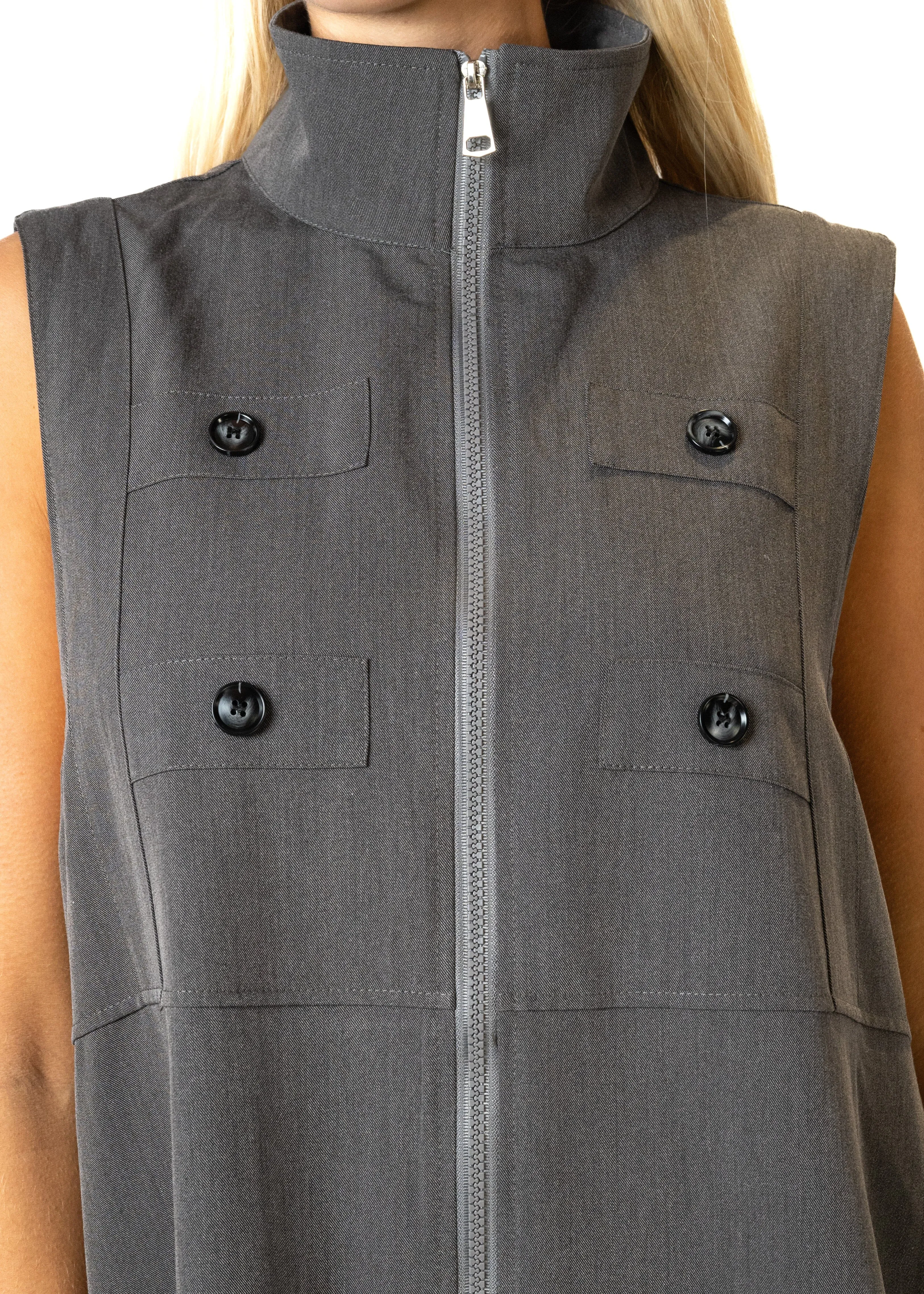 Long Mock Neck Utility Vest sold by Kate Hewko product image thumbnail 4