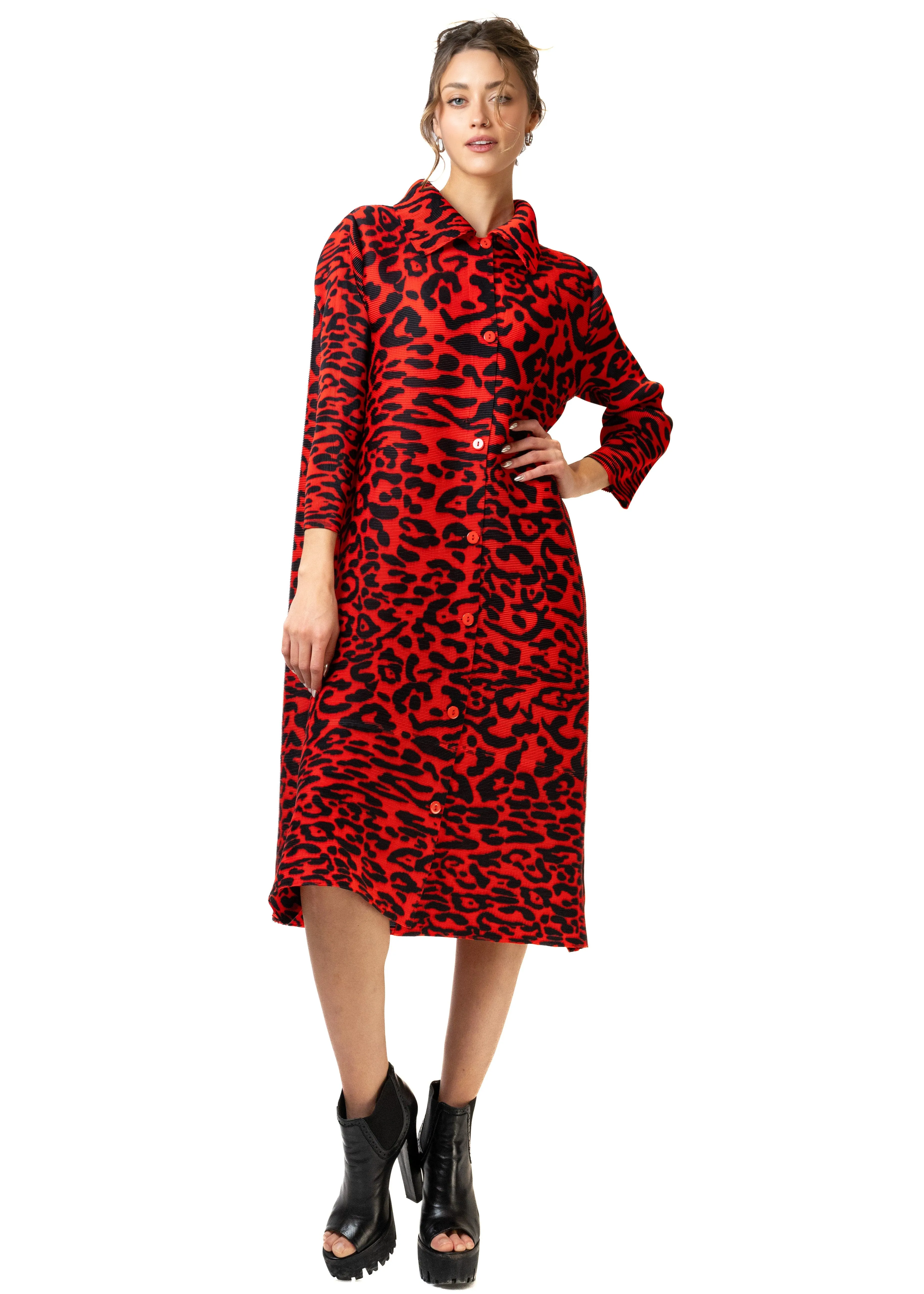 Leopard Glam Shirt Dress sold by Kate Hewko product image thumbnail 4