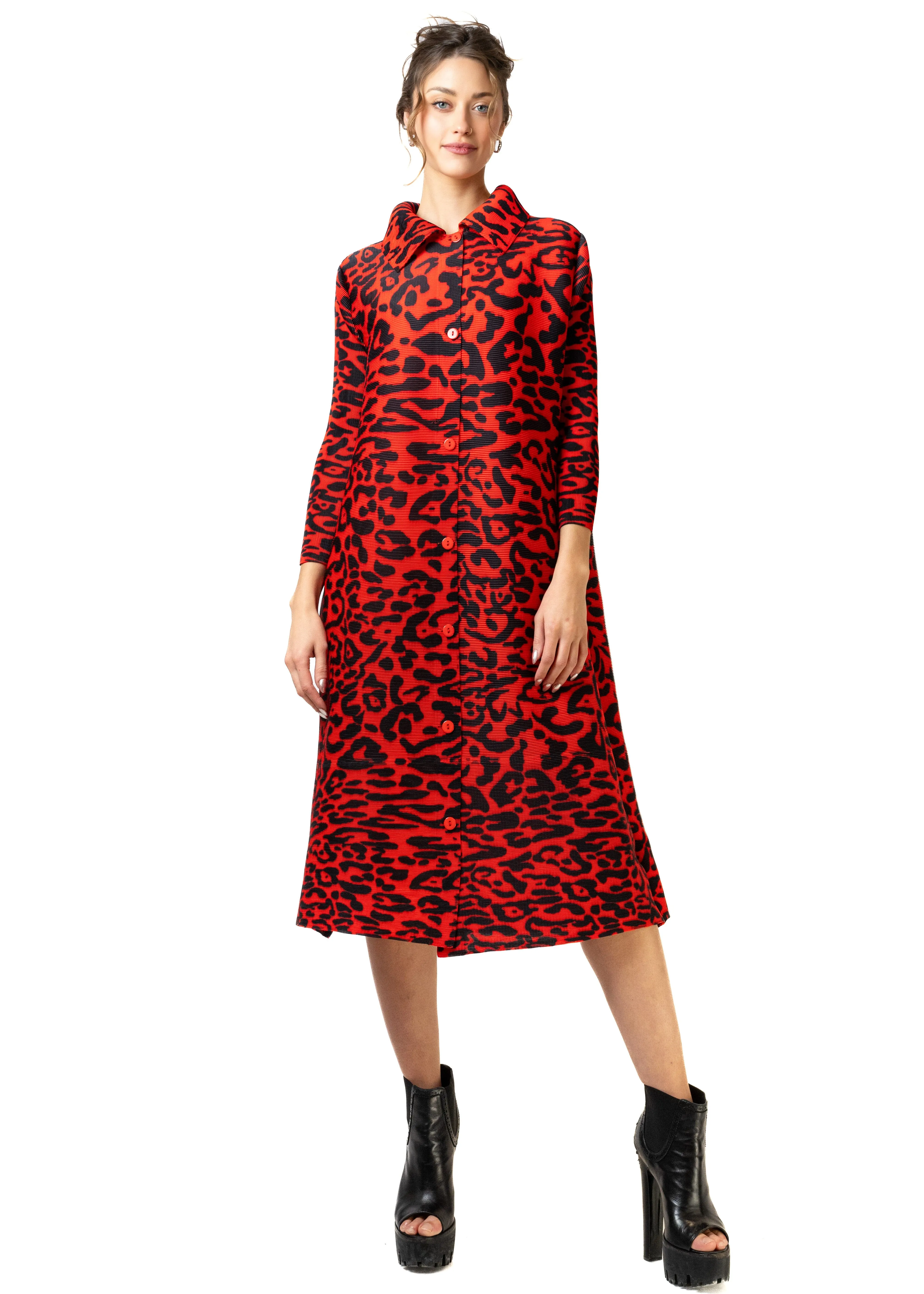 Leopard Glam Shirt Dress sold by Kate Hewko product image thumbnail 3