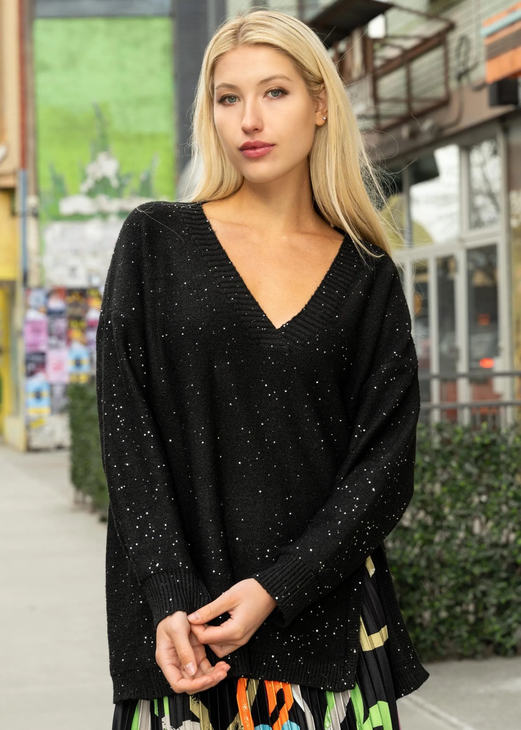 Sparkled V neck Sweater sold by Kate Hewko