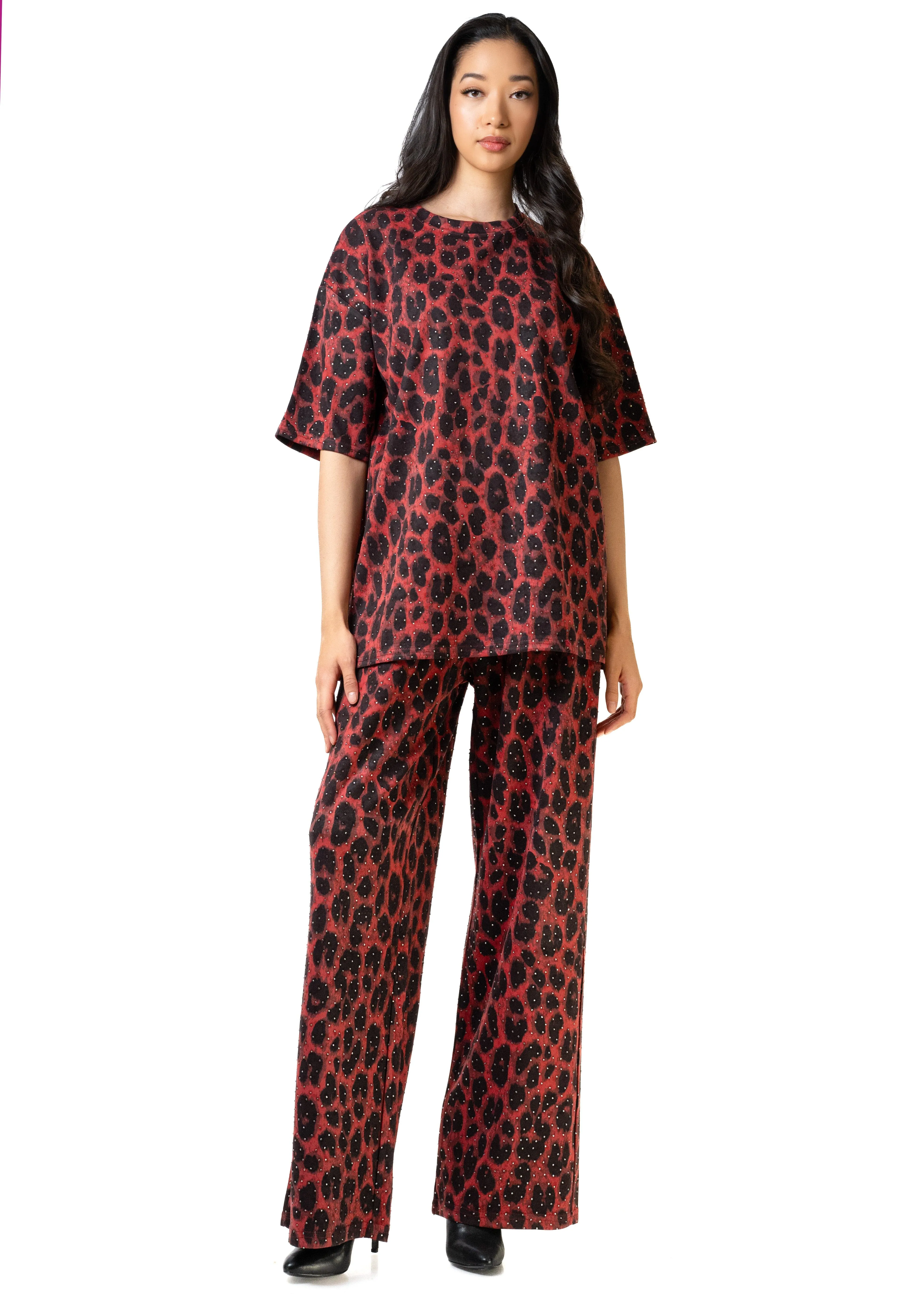 Leopard Rhinestone Lounge Set sold by Kate Hewko product image thumbnail 5