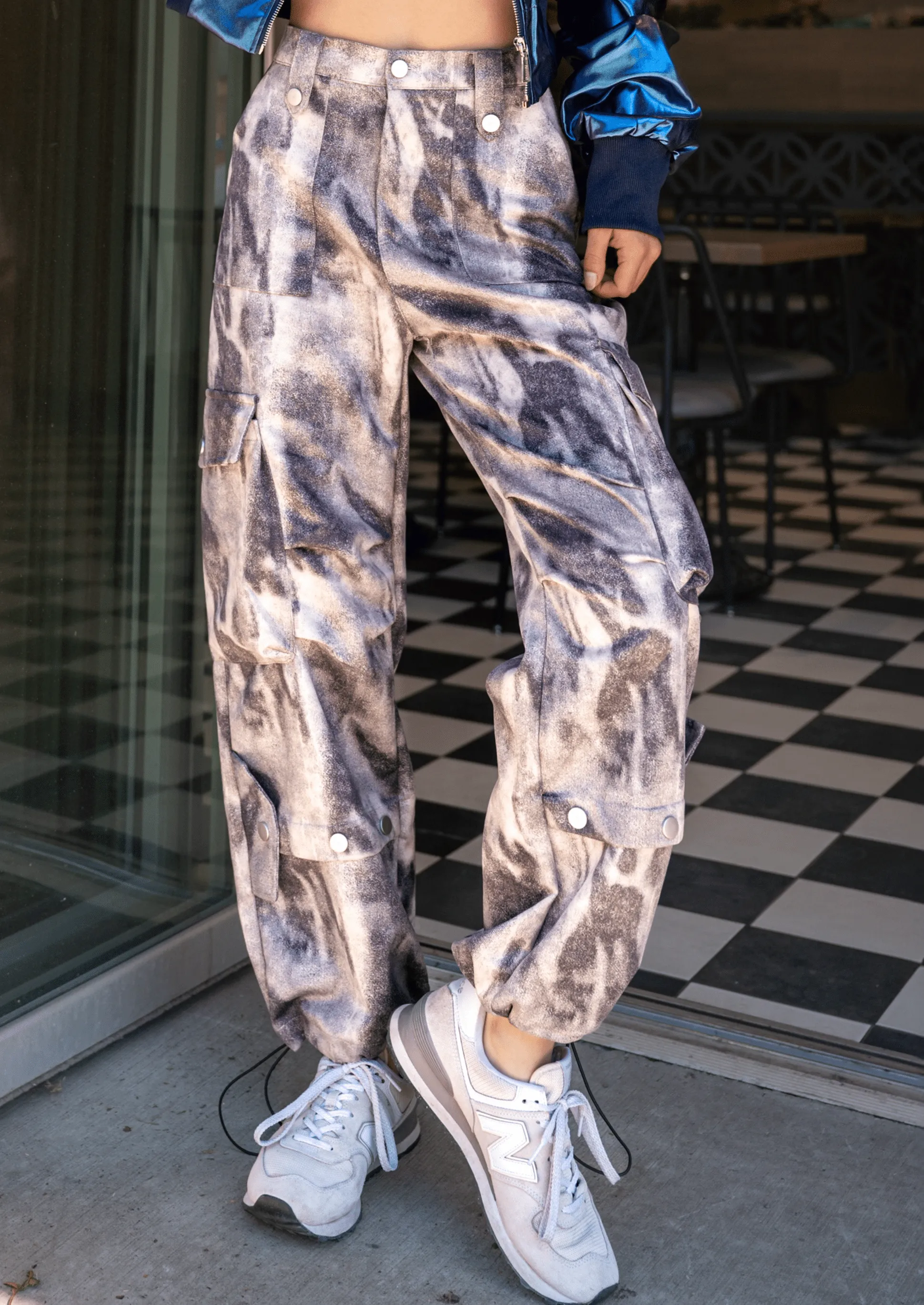 Grey Tie Dye Cargo Jogger sold by Kate Hewko product image thumbnail 2
