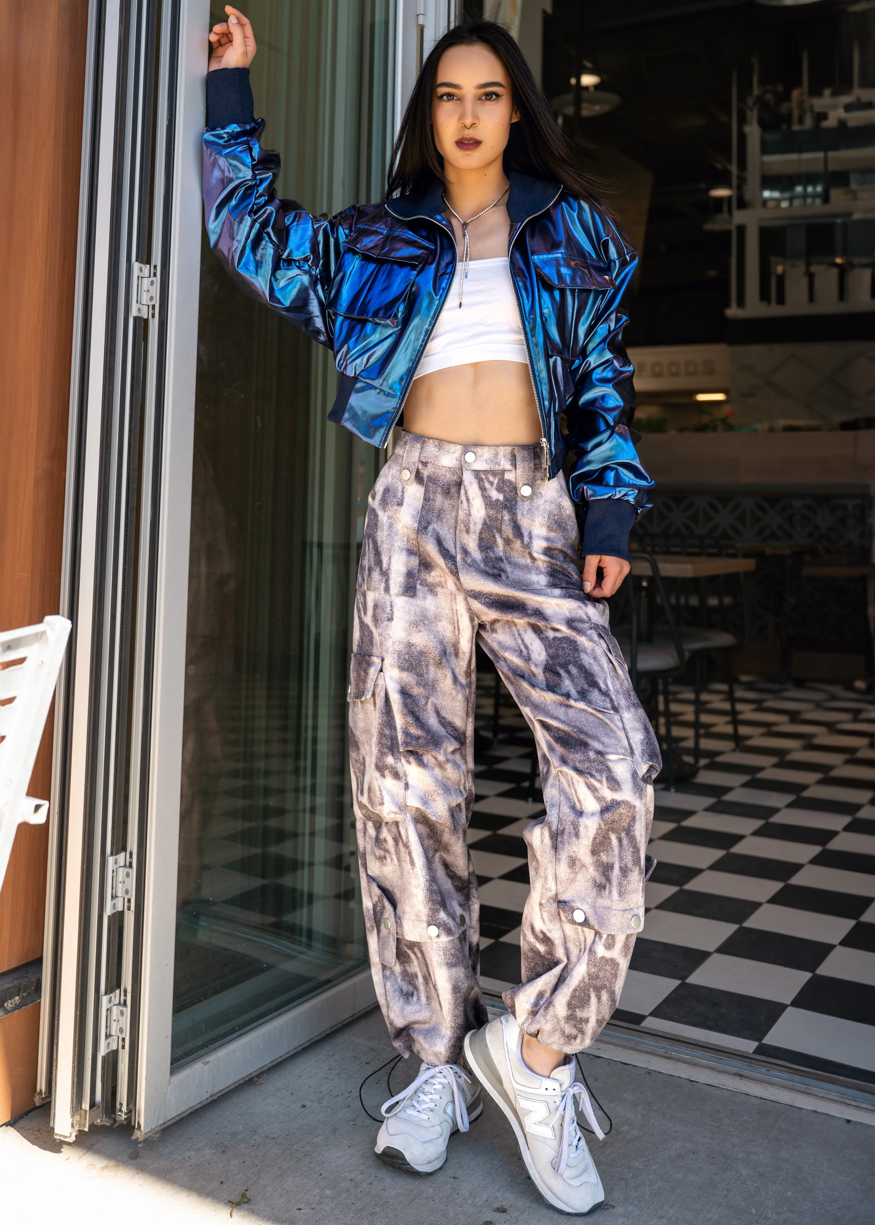 Grey Tie Dye Cargo Jogger sold by Kate Hewko product image thumbnail 3