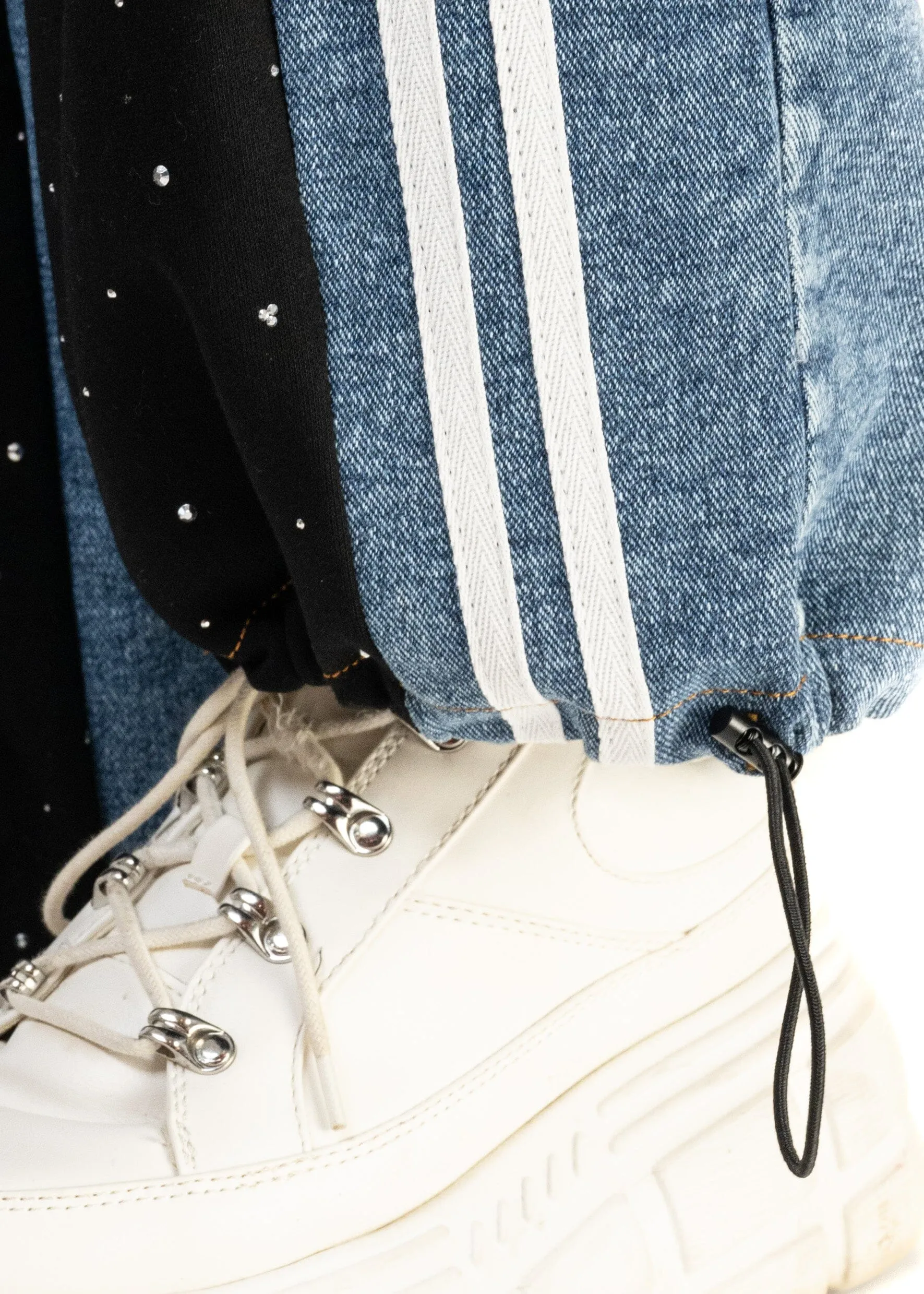 Rhinestone Studded Athleisure Denim Pant sold by Kate Hewko product image thumbnail 5