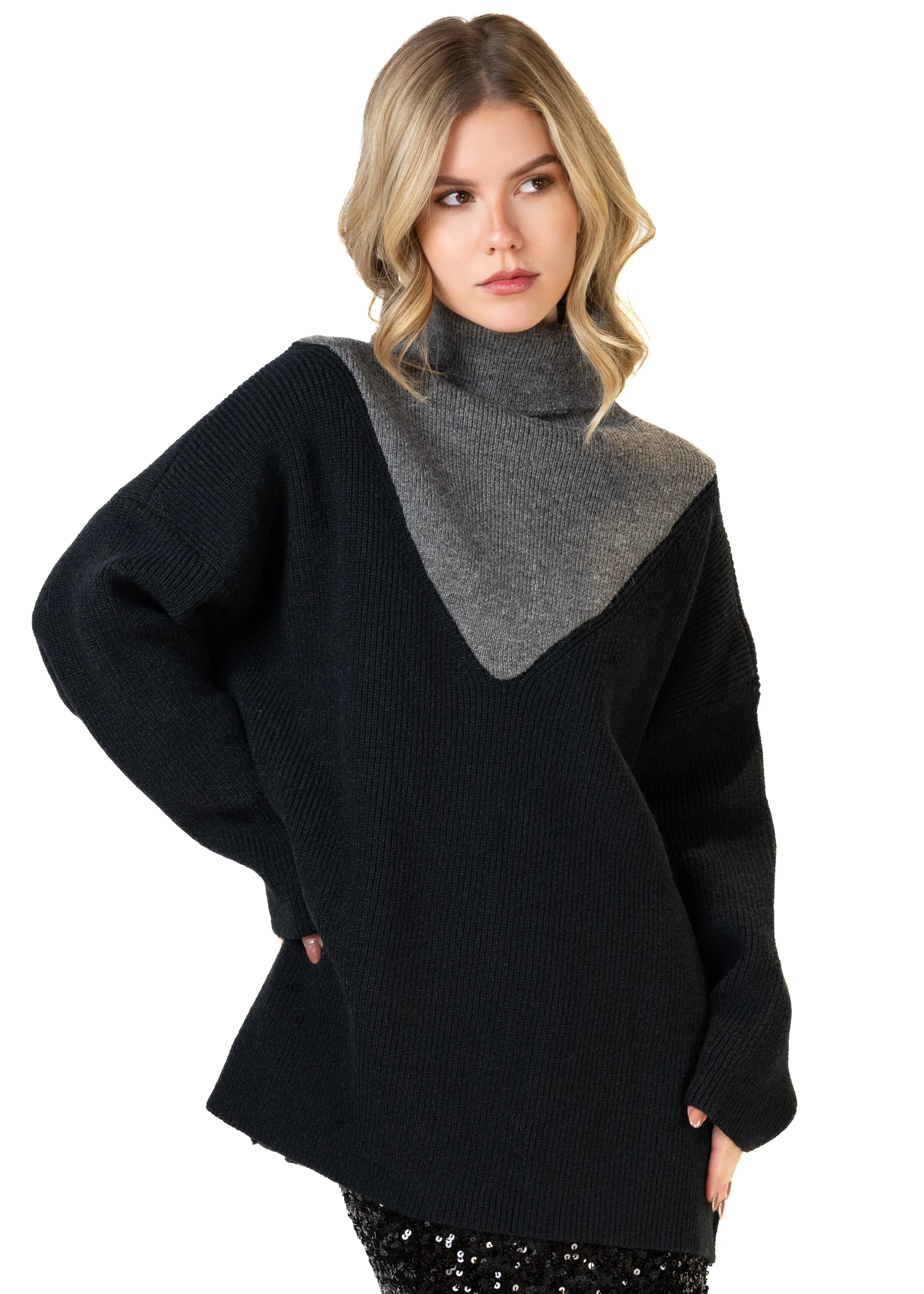 Color Block Turtleneck Sweater sold by Kate Hewko product image thumbnail 2