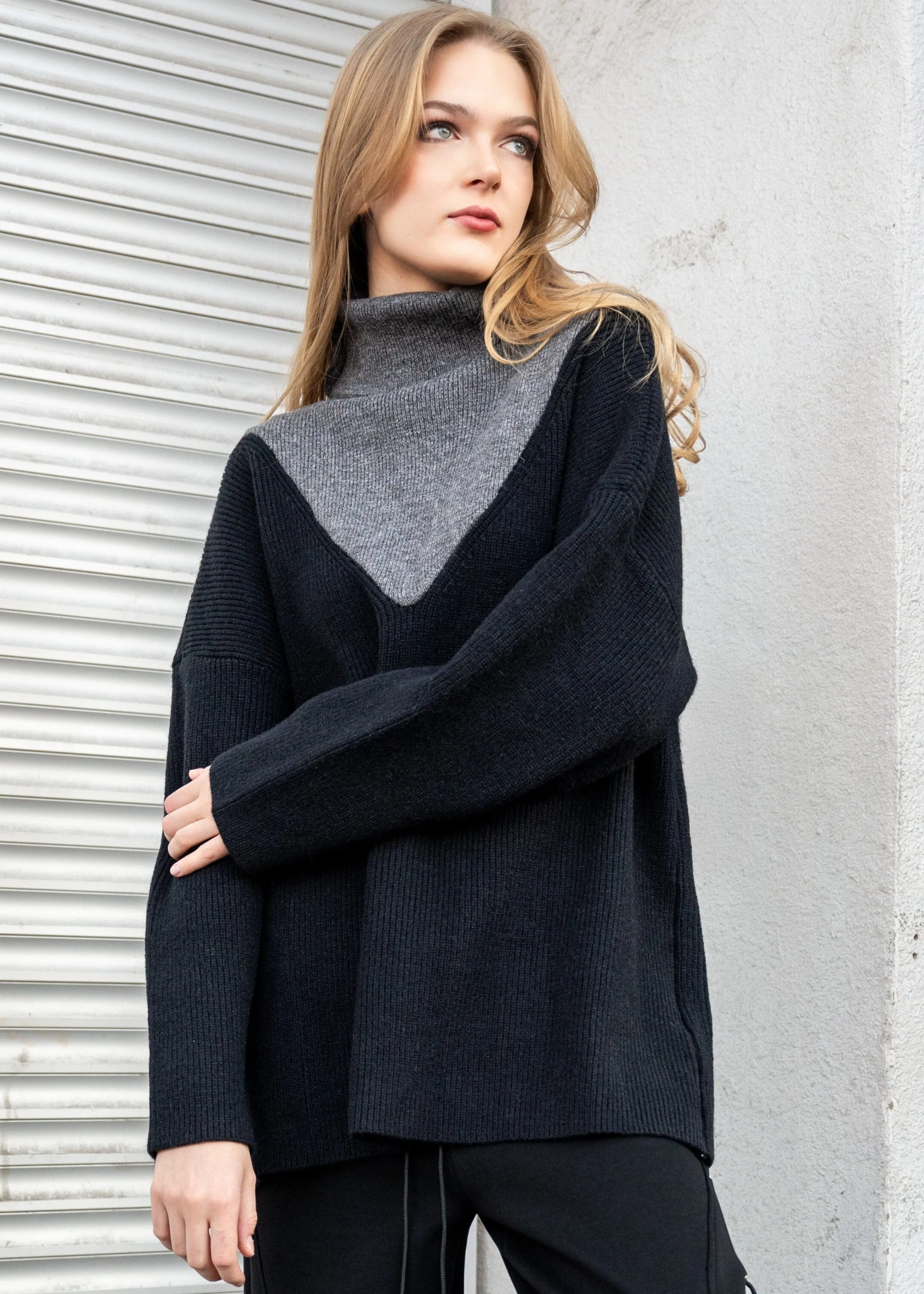 Color Block Turtleneck Sweater sold by Kate Hewko