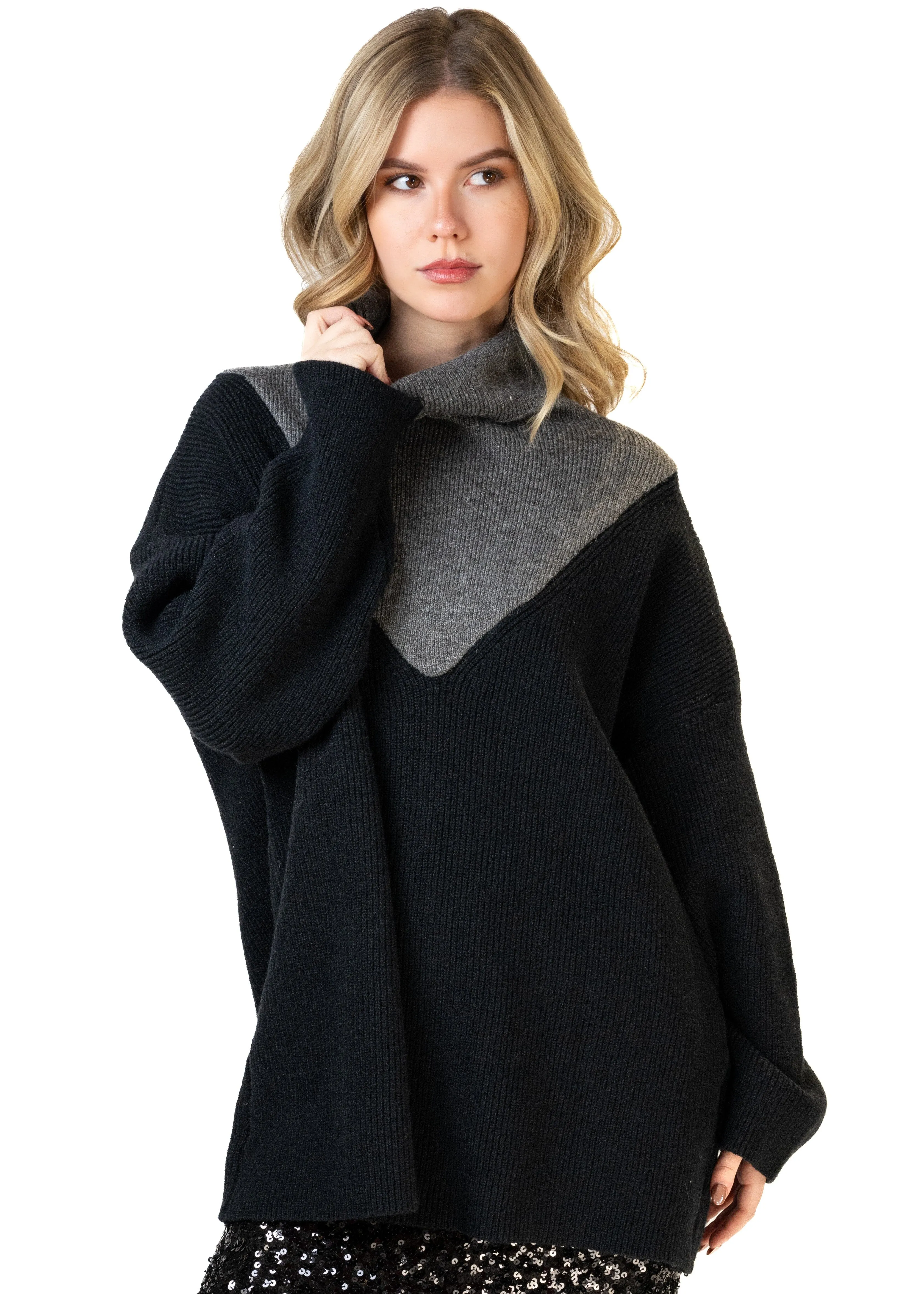 Color Block Turtleneck Sweater sold by Kate Hewko product image thumbnail 4