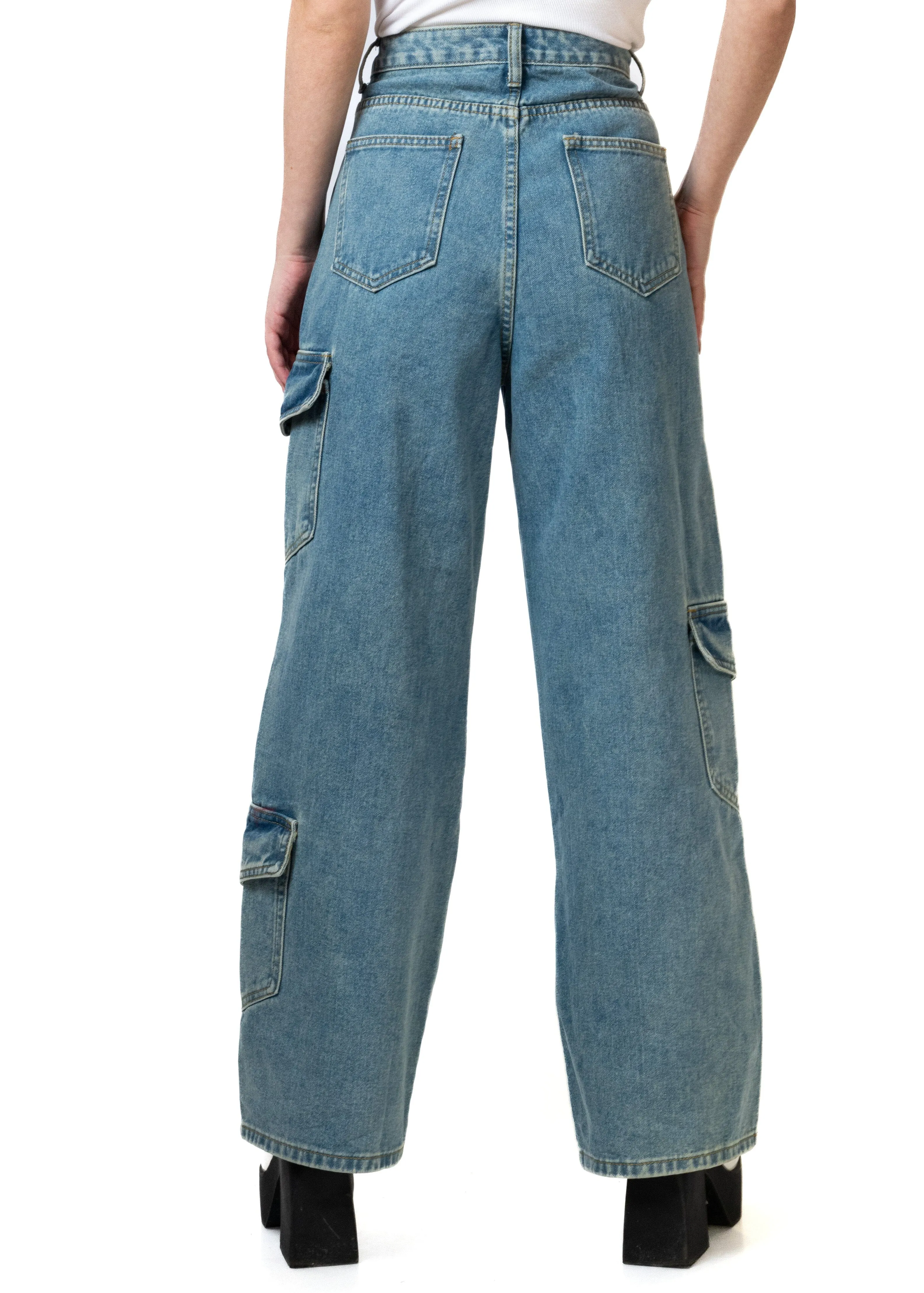 Denim Bow Cargo Pant sold by Kate Hewko product image thumbnail 4