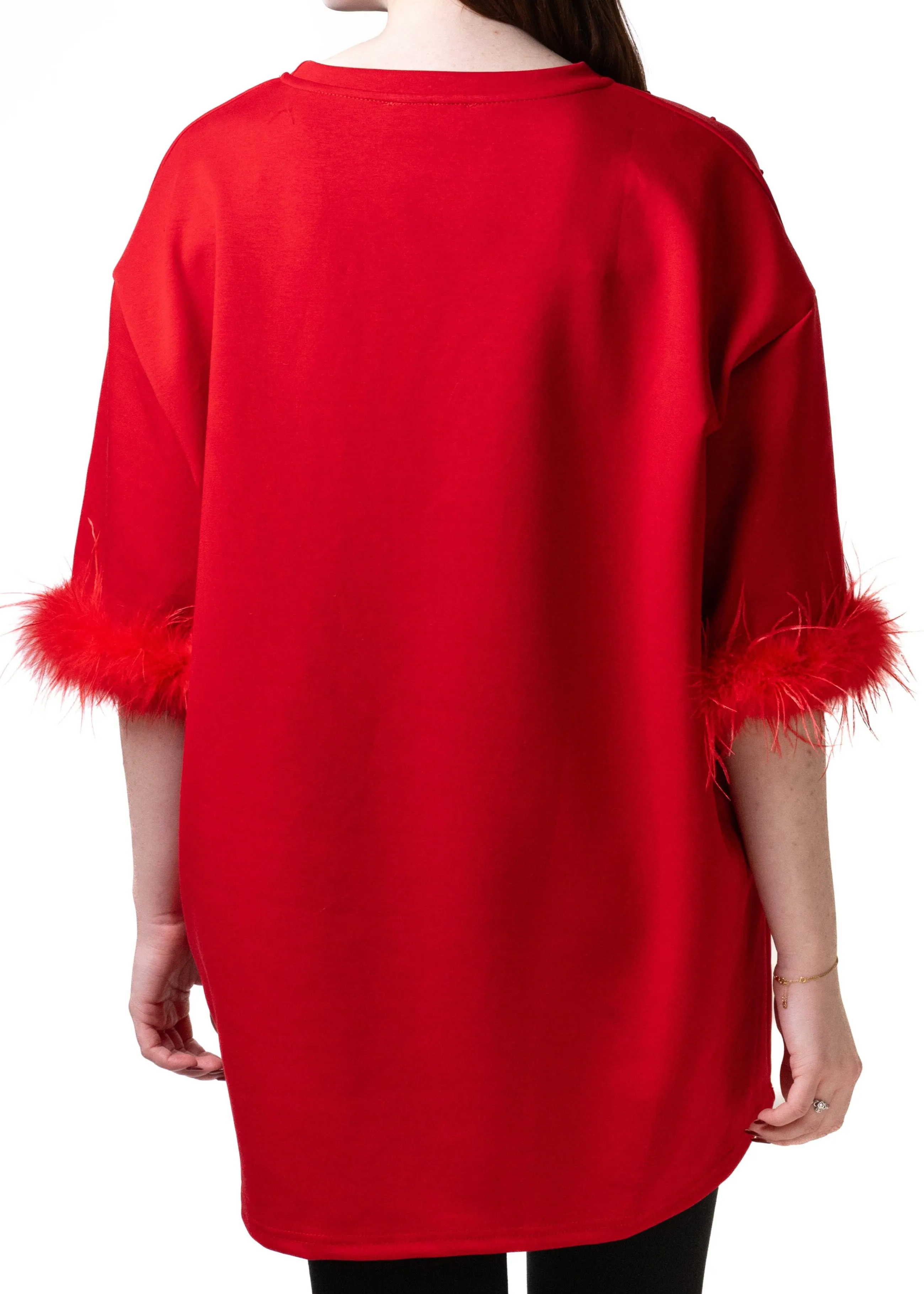 Faux Feather Trim Rhinestone Tunic sold by Kate Hewko product image thumbnail 4