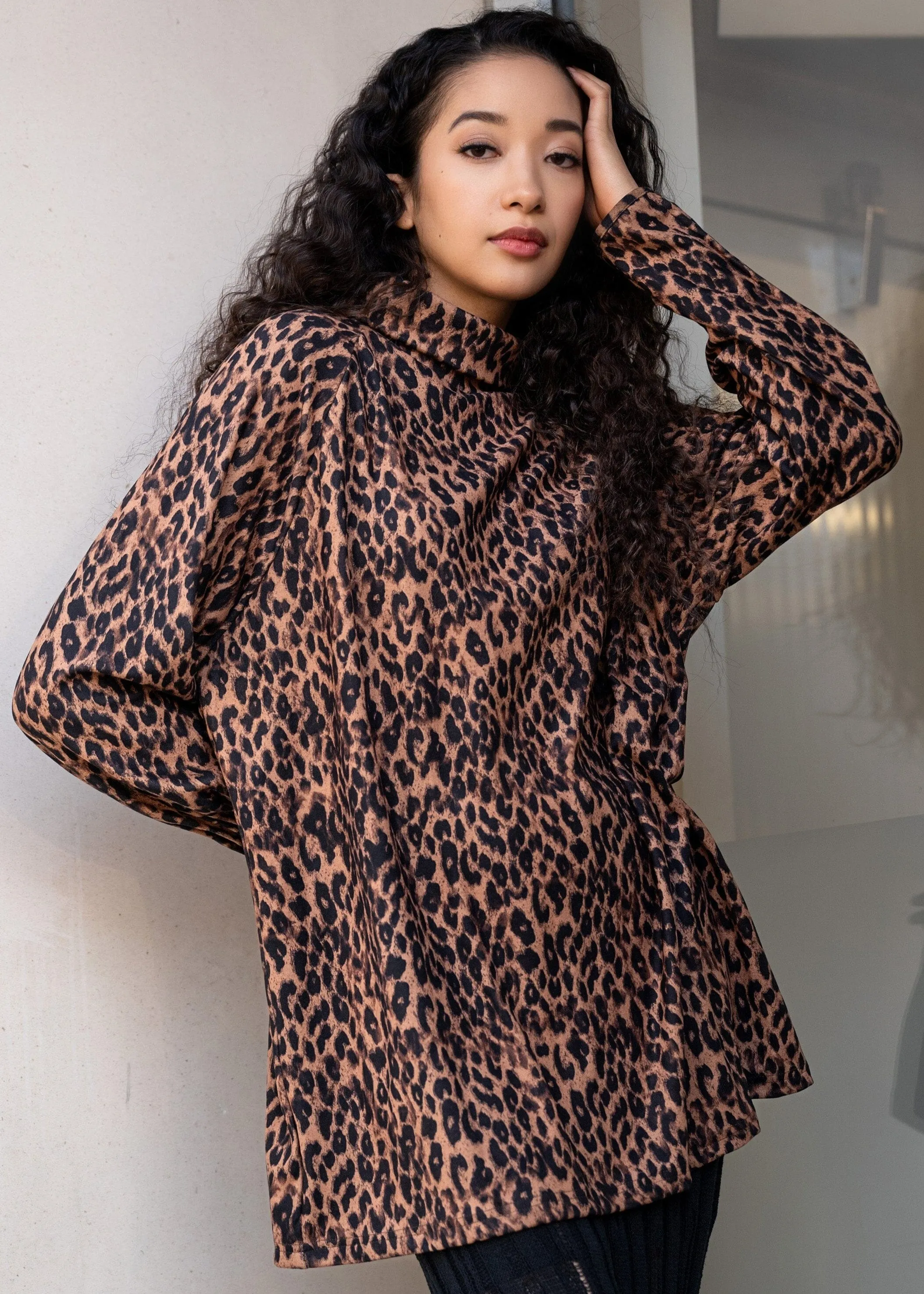 Leopard Turtleneck Tunic sold by Kate Hewko
