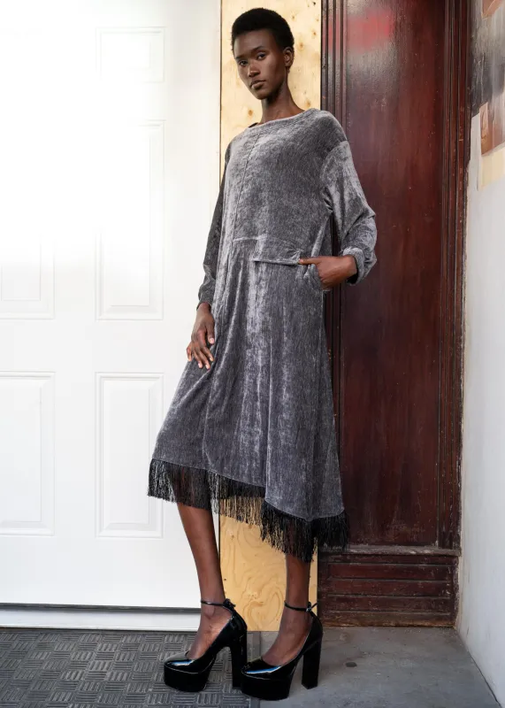 Tassel Trim Velour Dress sold by Kate Hewko