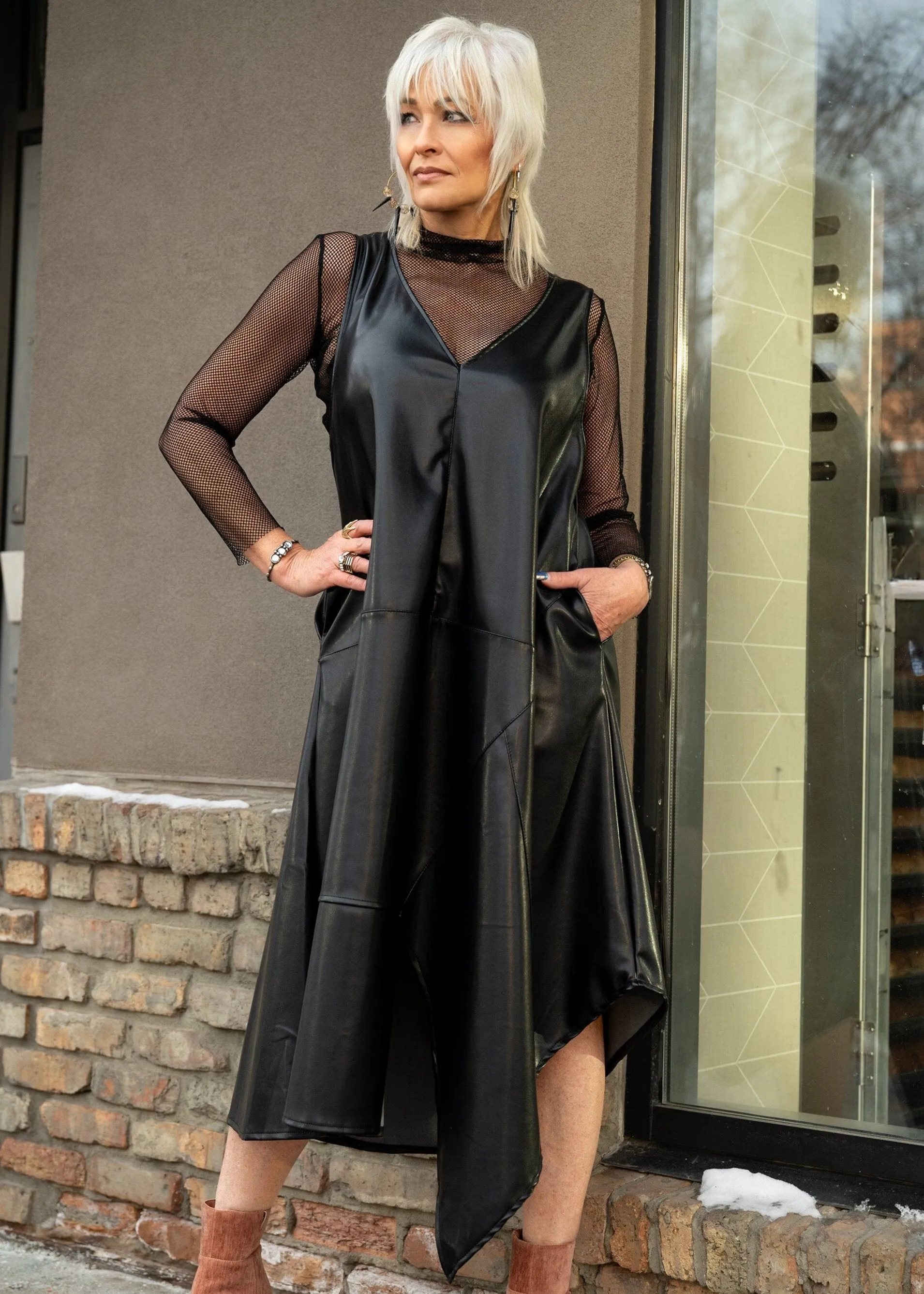 Vegan Leather Slip Dress sold by Kate Hewko