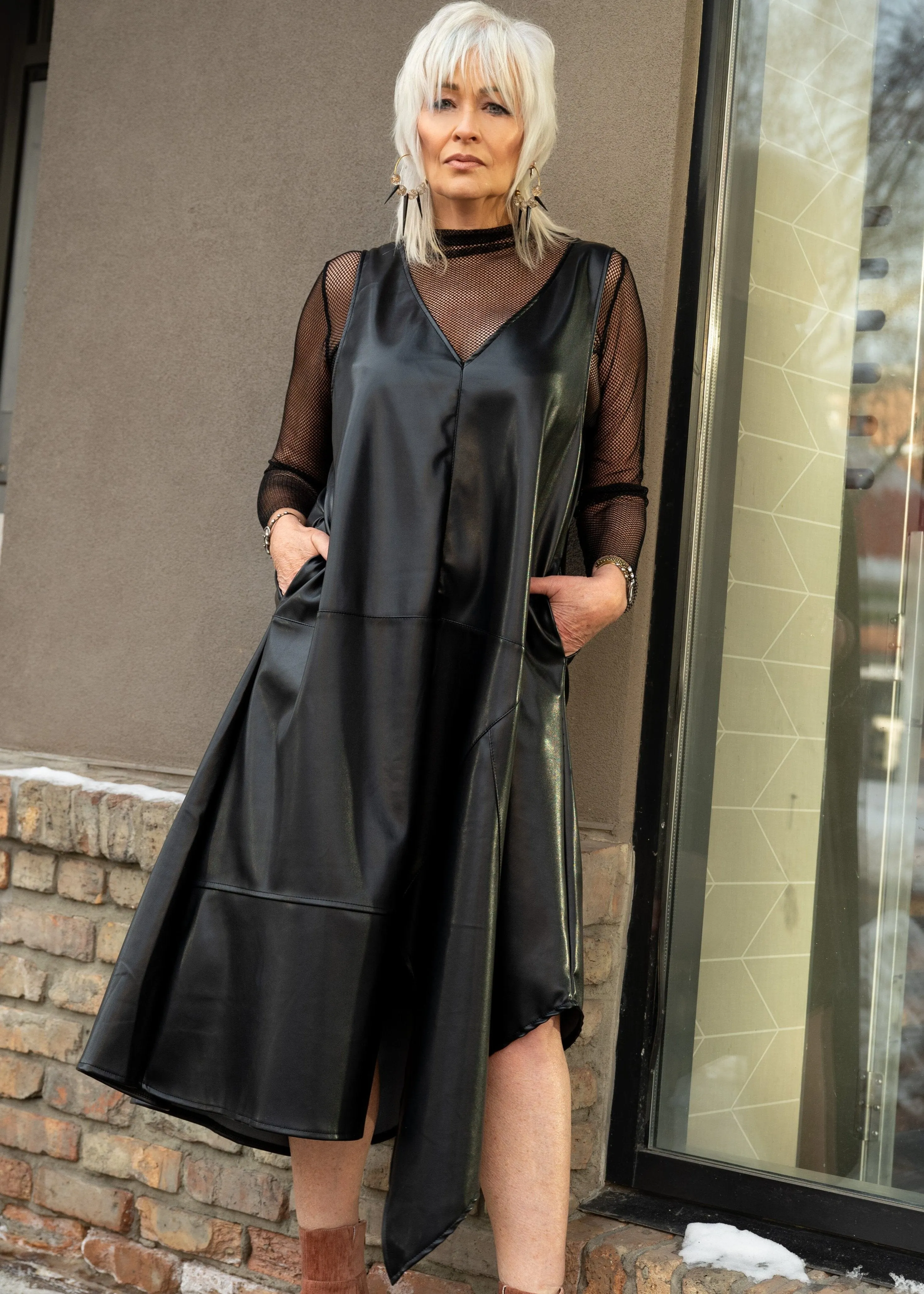 Vegan Leather Slip Dress sold by Kate Hewko product image thumbnail 2