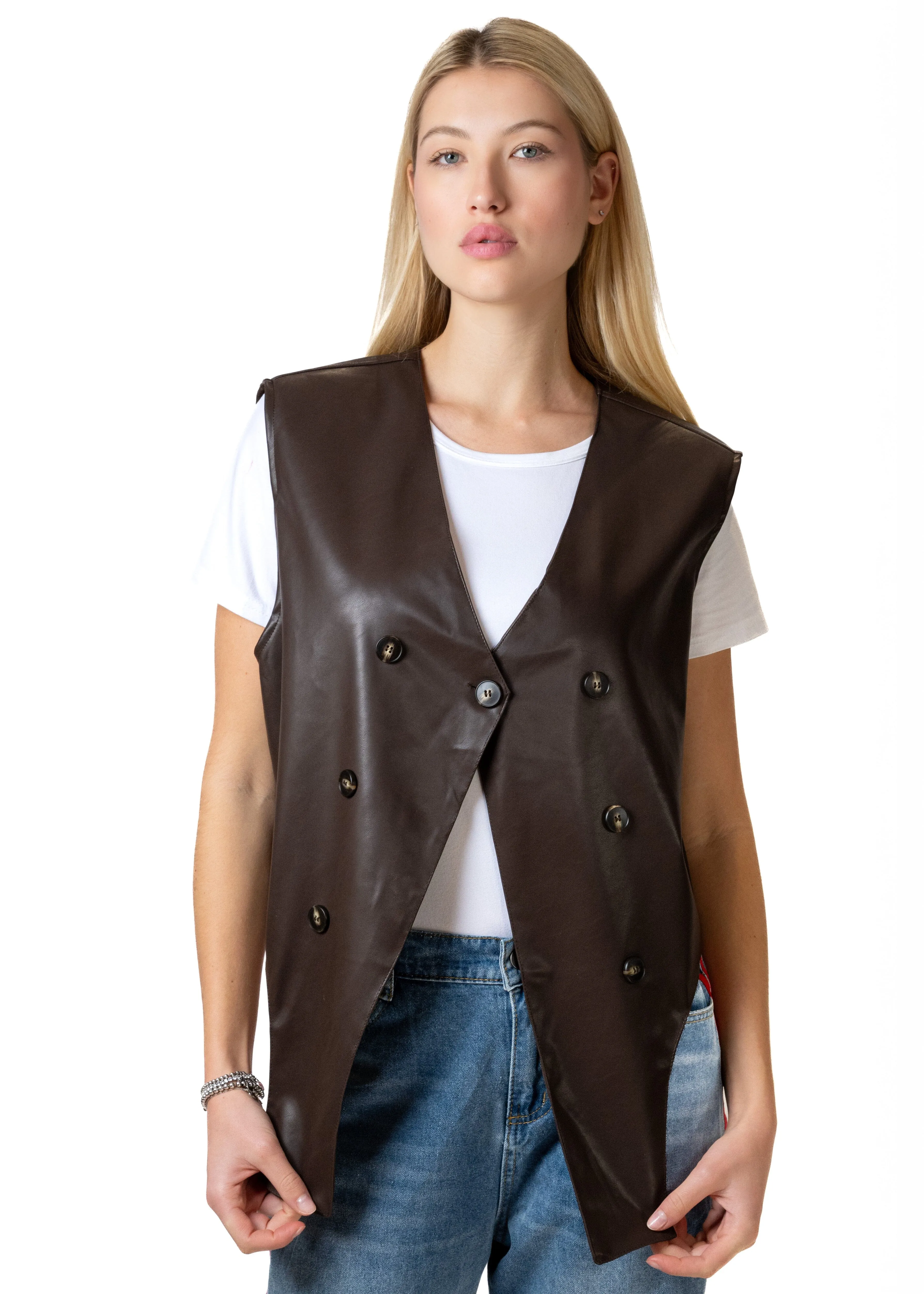 Vegan Leather Layering Vest sold by Kate Hewko product image thumbnail 5