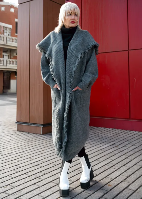 Long Fringe Trim Cardigan sold by Kate Hewko