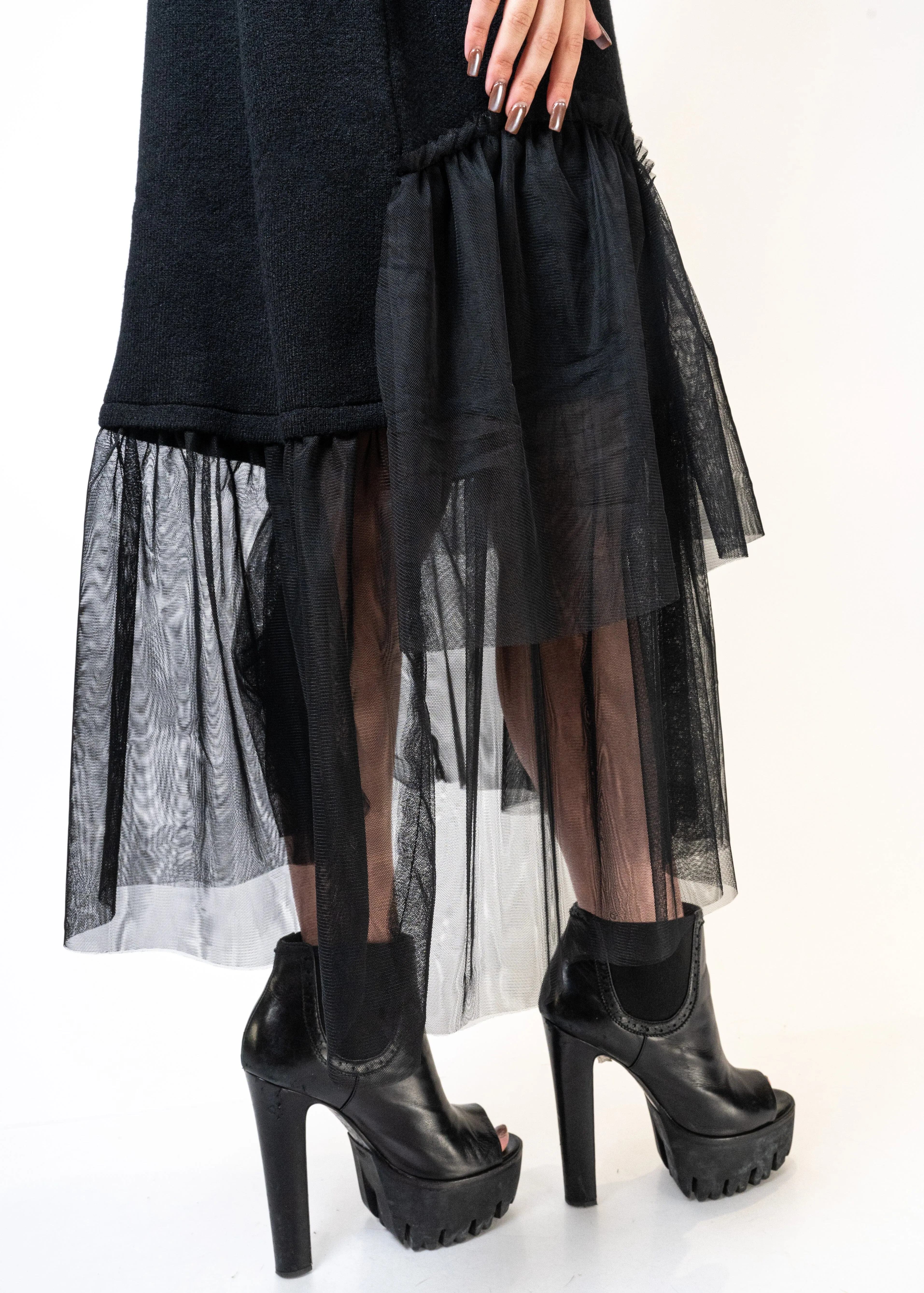Tulle Trim Sweater Dress sold by Kate Hewko product image thumbnail 4