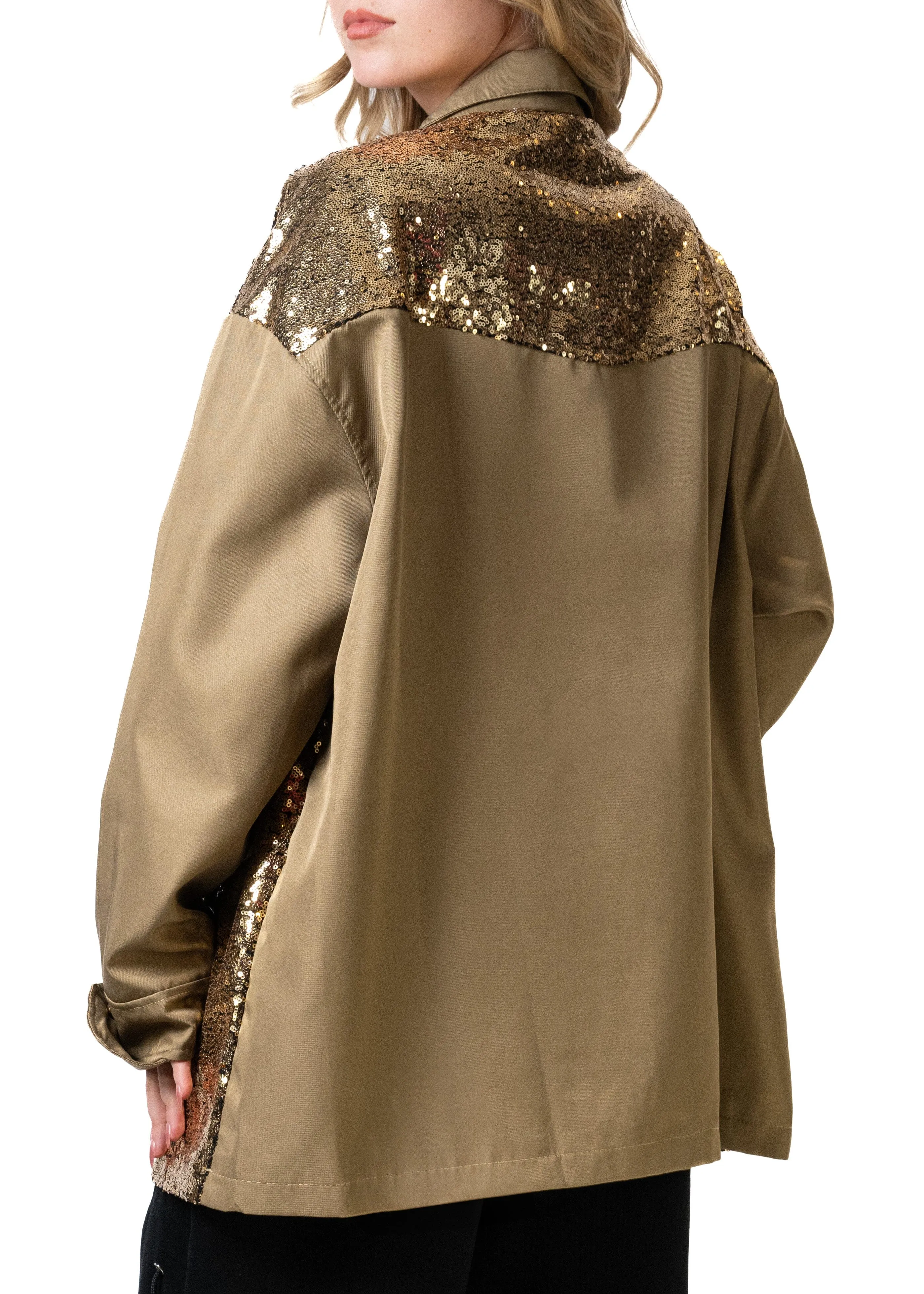 Sequin Contrast Utility Jacket sold by Kate Hewko product image thumbnail 3