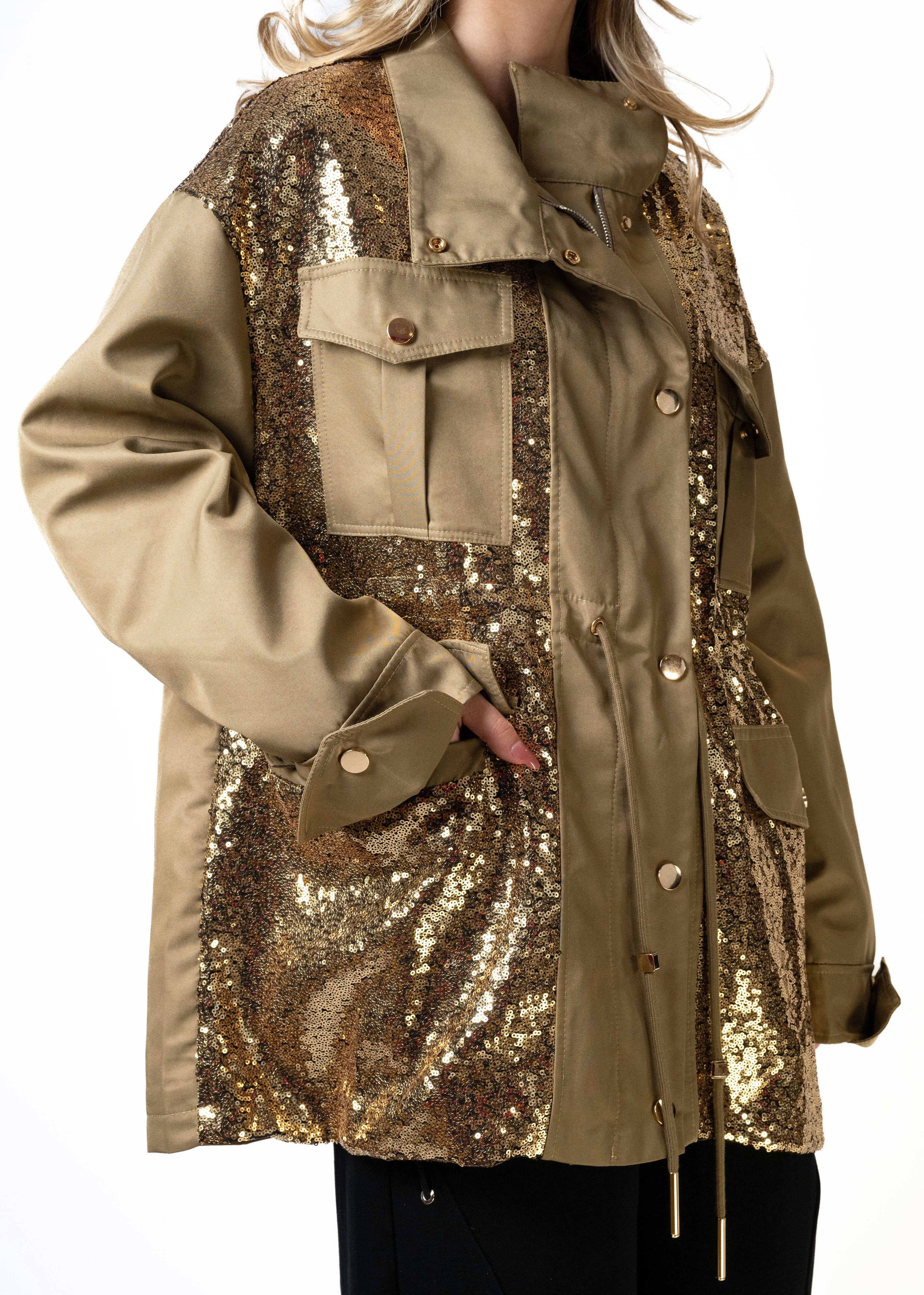 Sequin Contrast Utility Jacket sold by Kate Hewko product image thumbnail 4