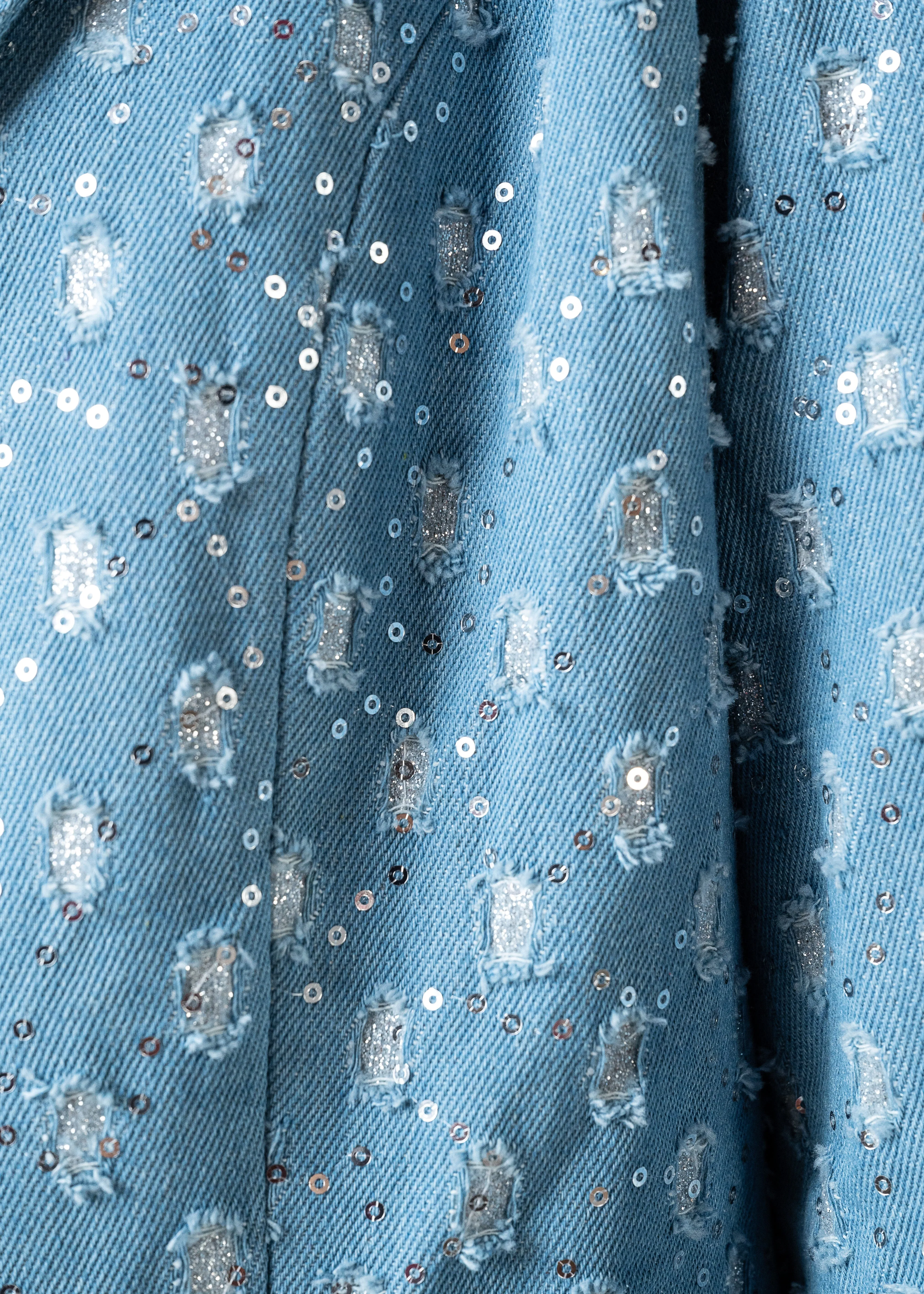 Sequin Distressed Denim Trench sold by Kate Hewko product image thumbnail 3