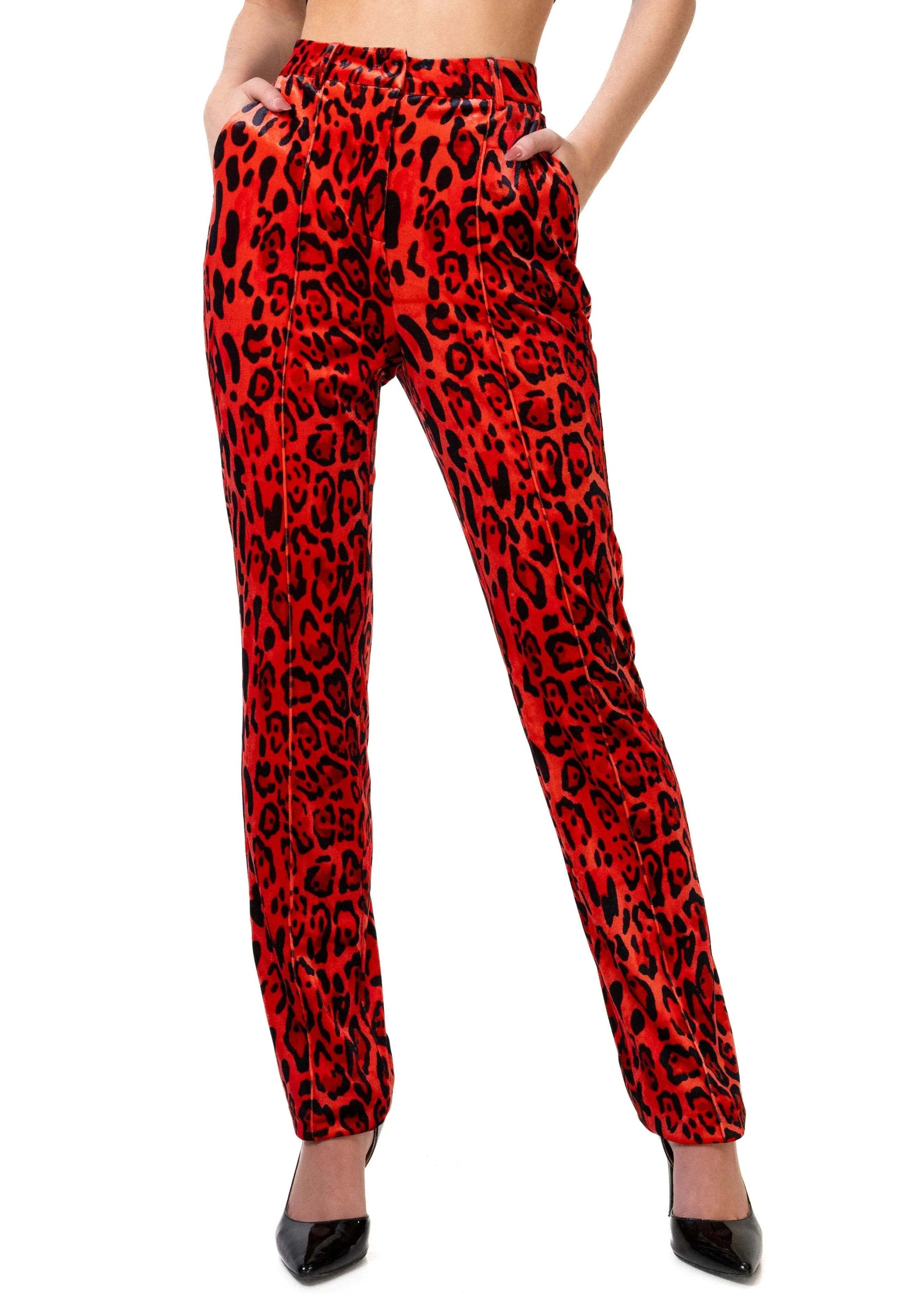 Leopard Printed Velour Dress Pant sold by Kate Hewko