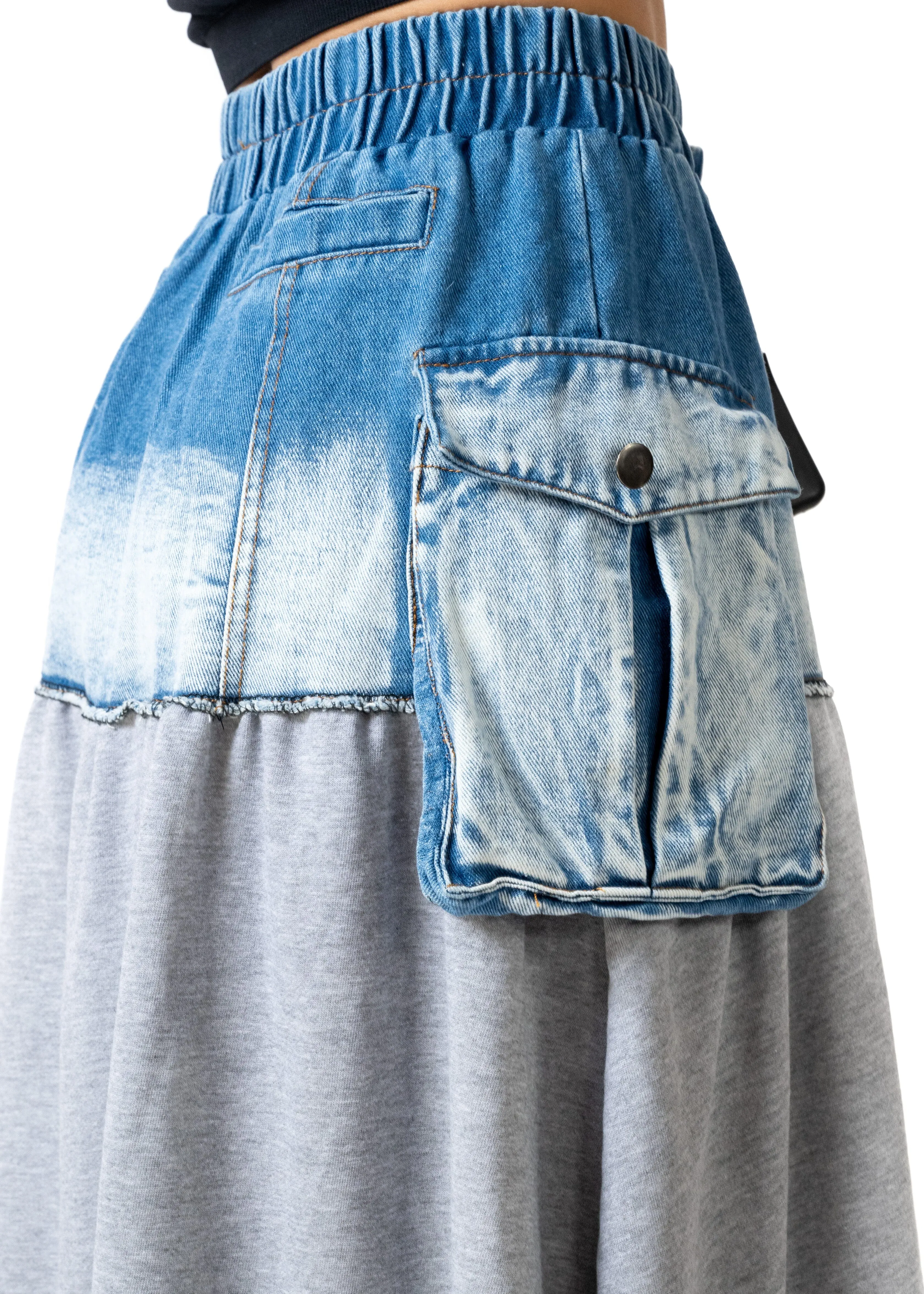 Denim Block Sweat Skirt sold by Kate Hewko product image thumbnail 3