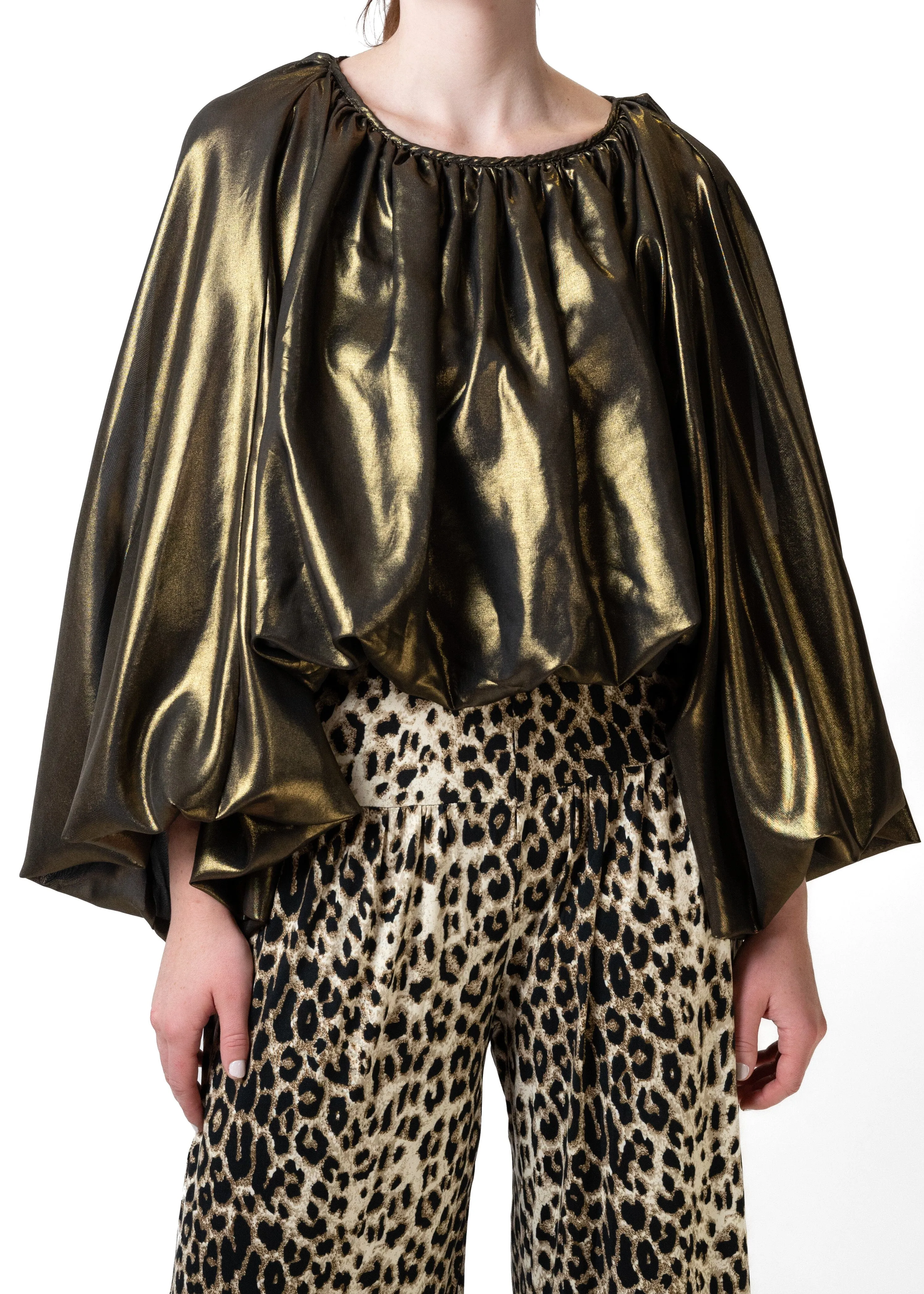 Balloon Sleeve Metallic Blouse sold by Kate Hewko product image thumbnail 4