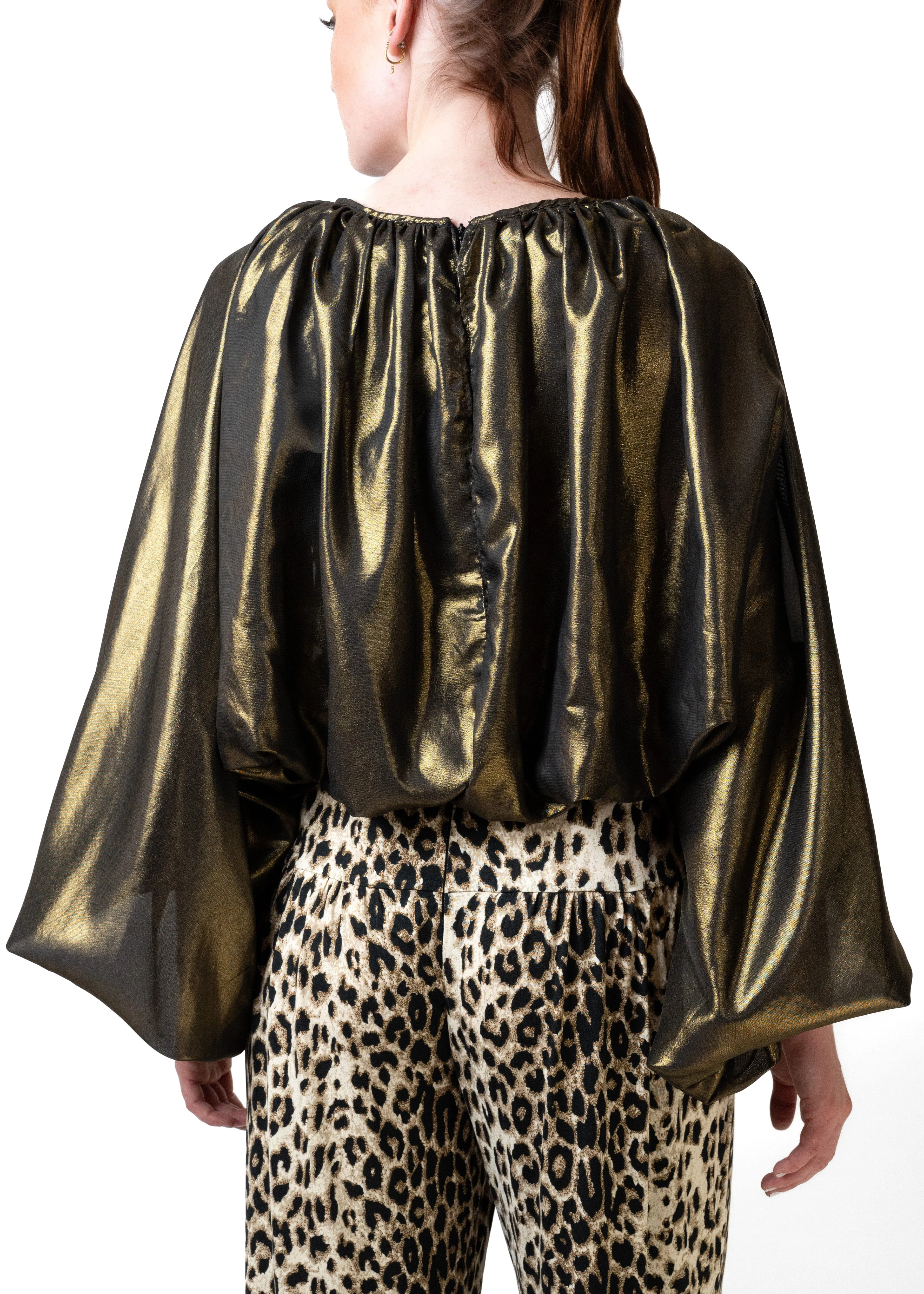Balloon Sleeve Metallic Blouse sold by Kate Hewko product image thumbnail 5