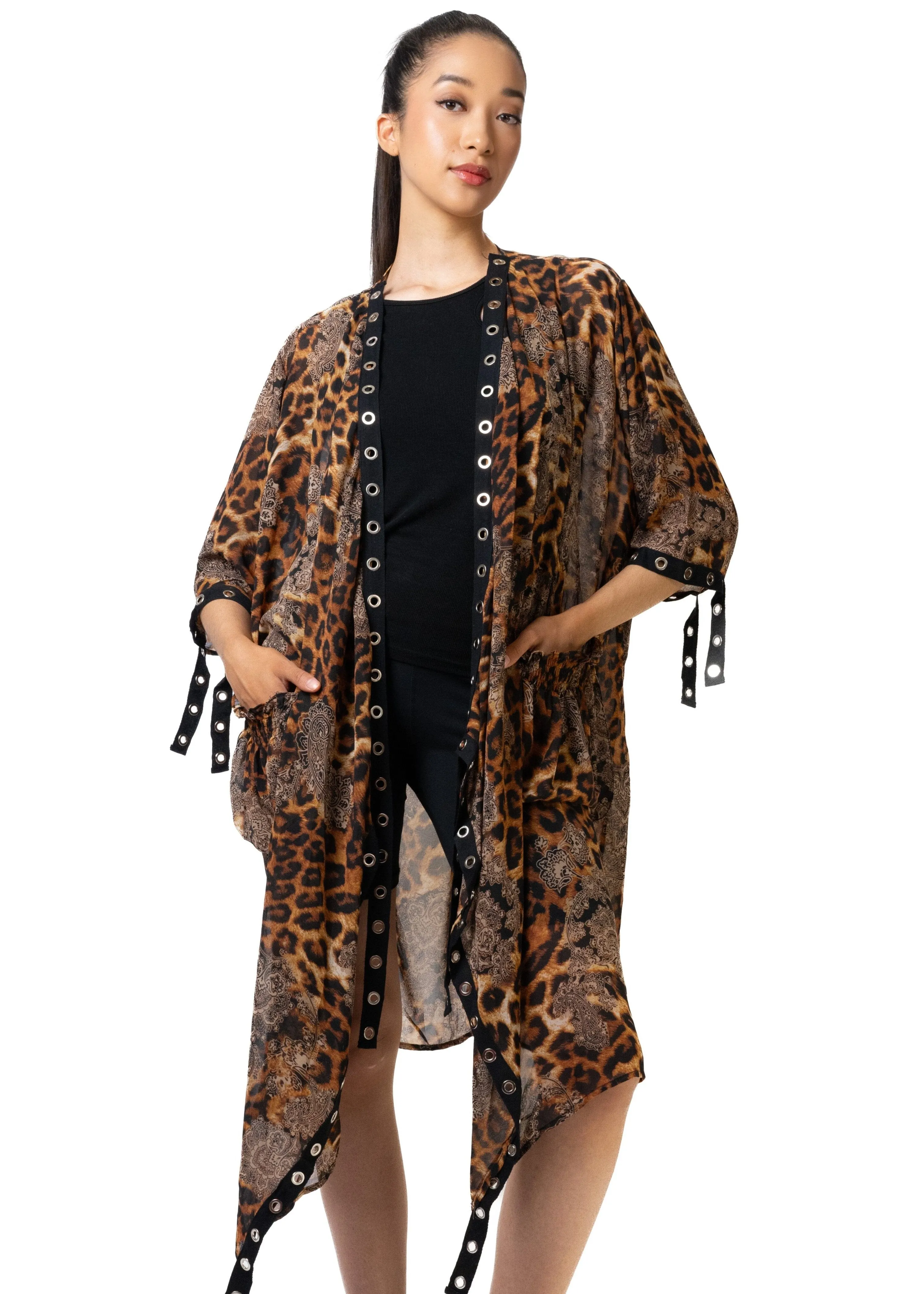Leopard Paisley Rivet Kimono sold by Kate Hewko product image thumbnail 4