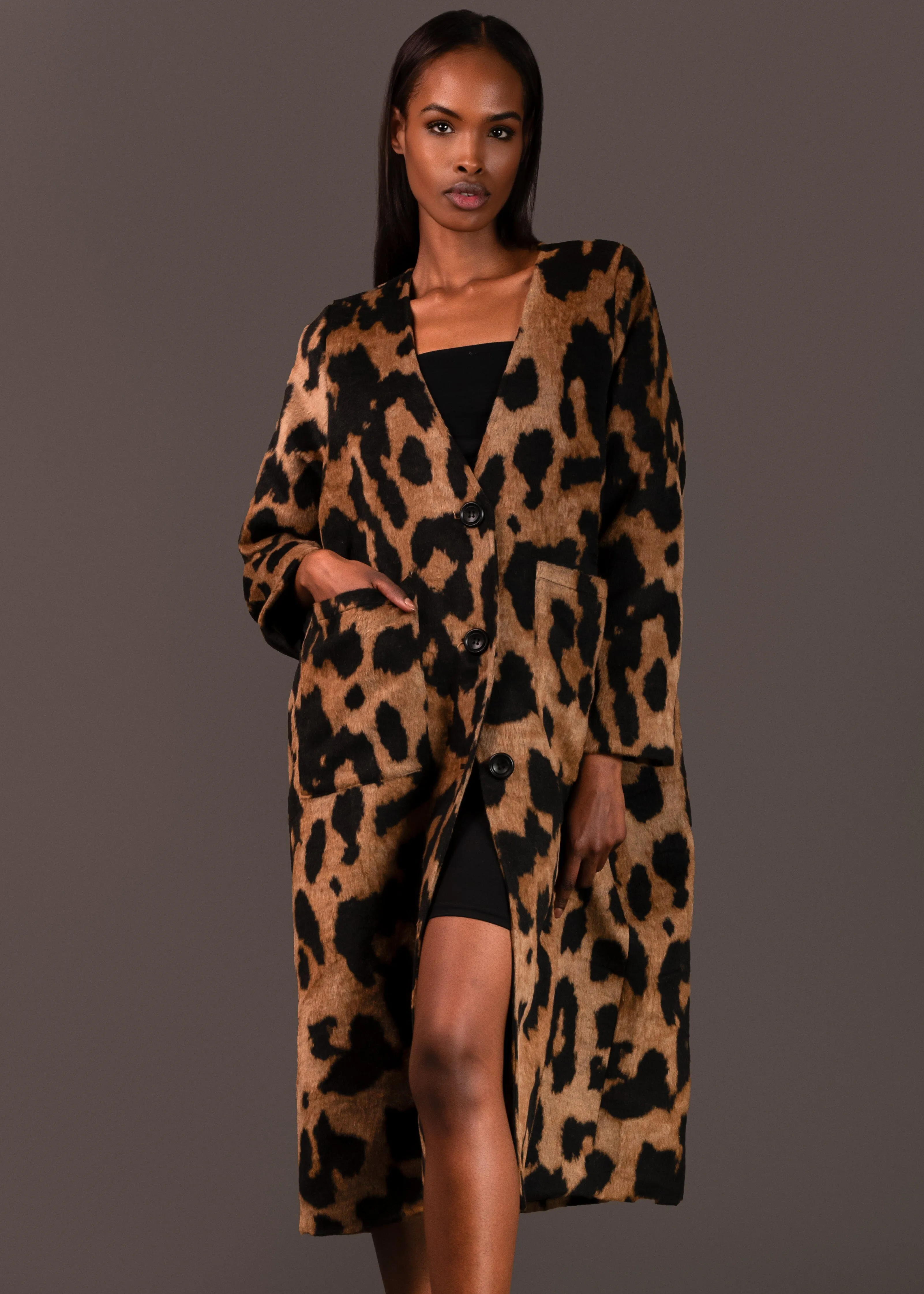 Lightweight Leopard Faux Fur Coat sold by Kate Hewko product image thumbnail 4