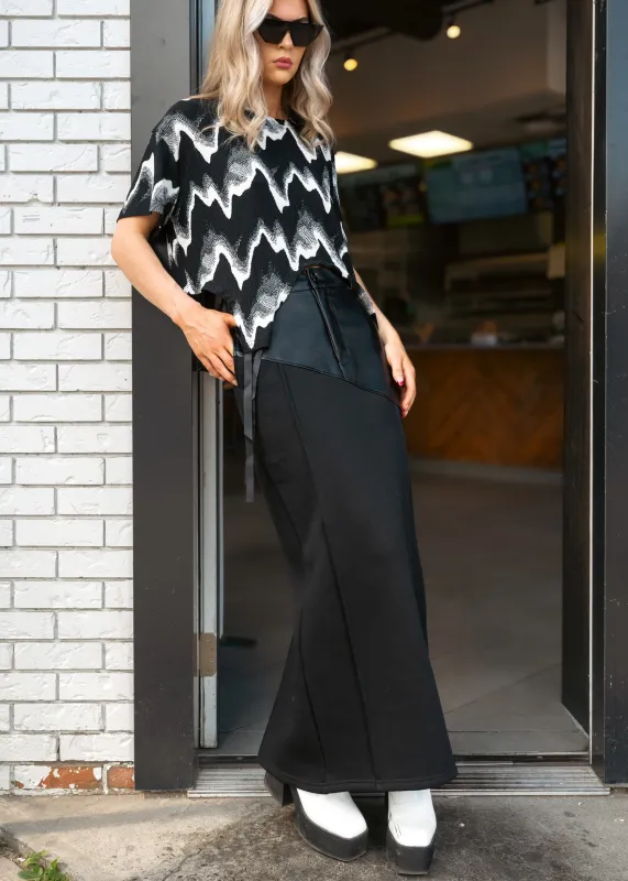 Vegan Leather Contrast Pencil Skirt sold by Kate Hewko