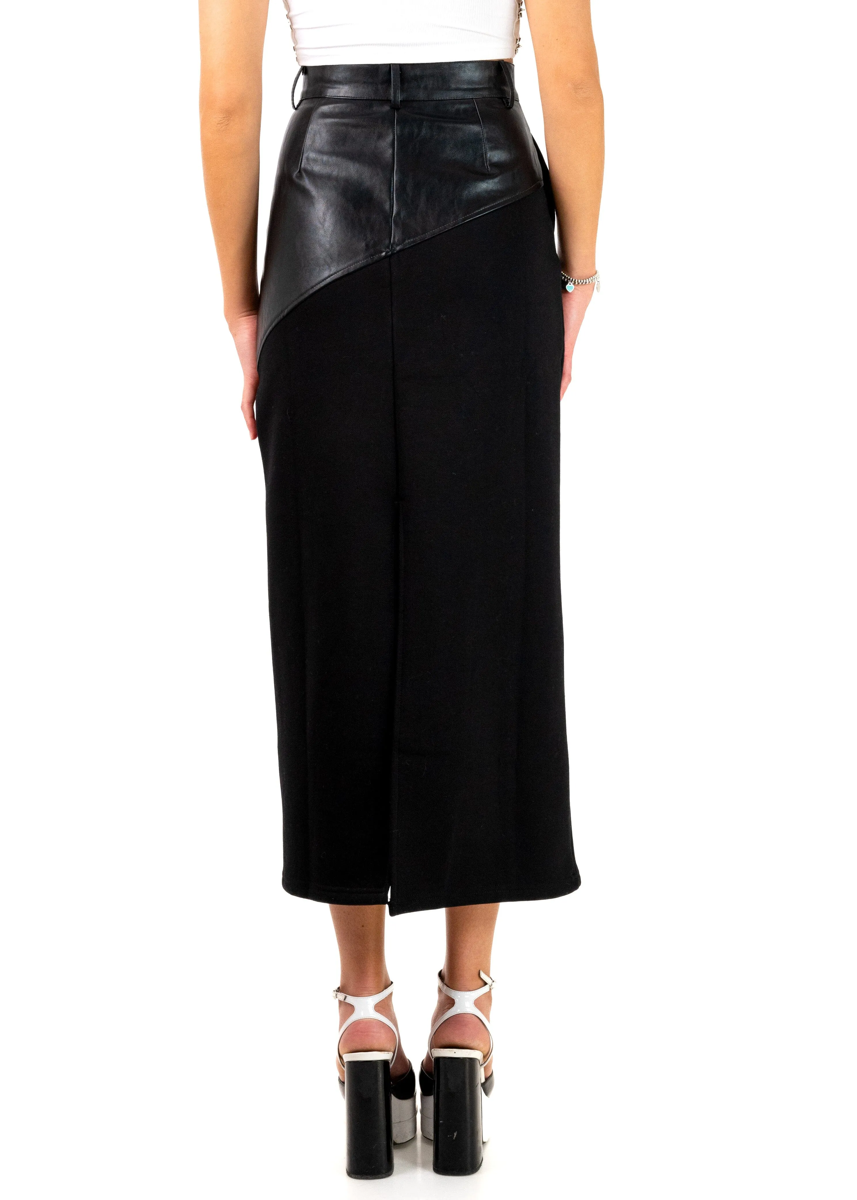 Vegan Leather Contrast Pencil Skirt sold by Kate Hewko product image thumbnail 3