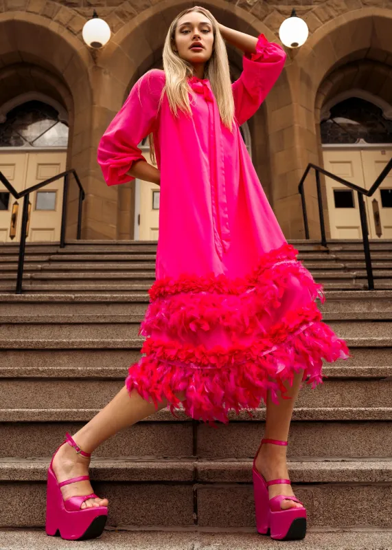 Feather Trim Maxi Dress sold by Kate Hewko