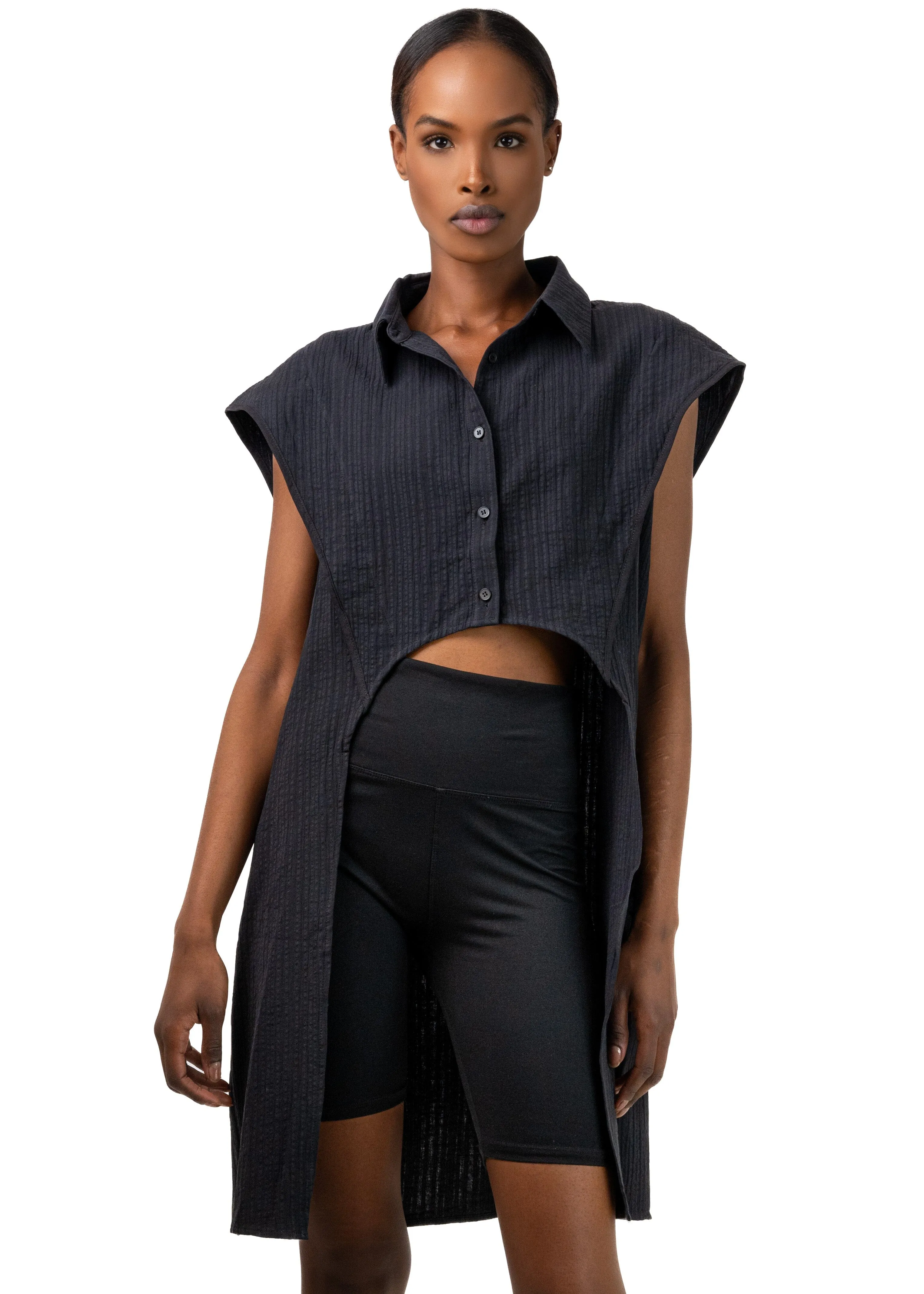 High Low Button Up Blouse sold by Kate Hewko product image thumbnail 4