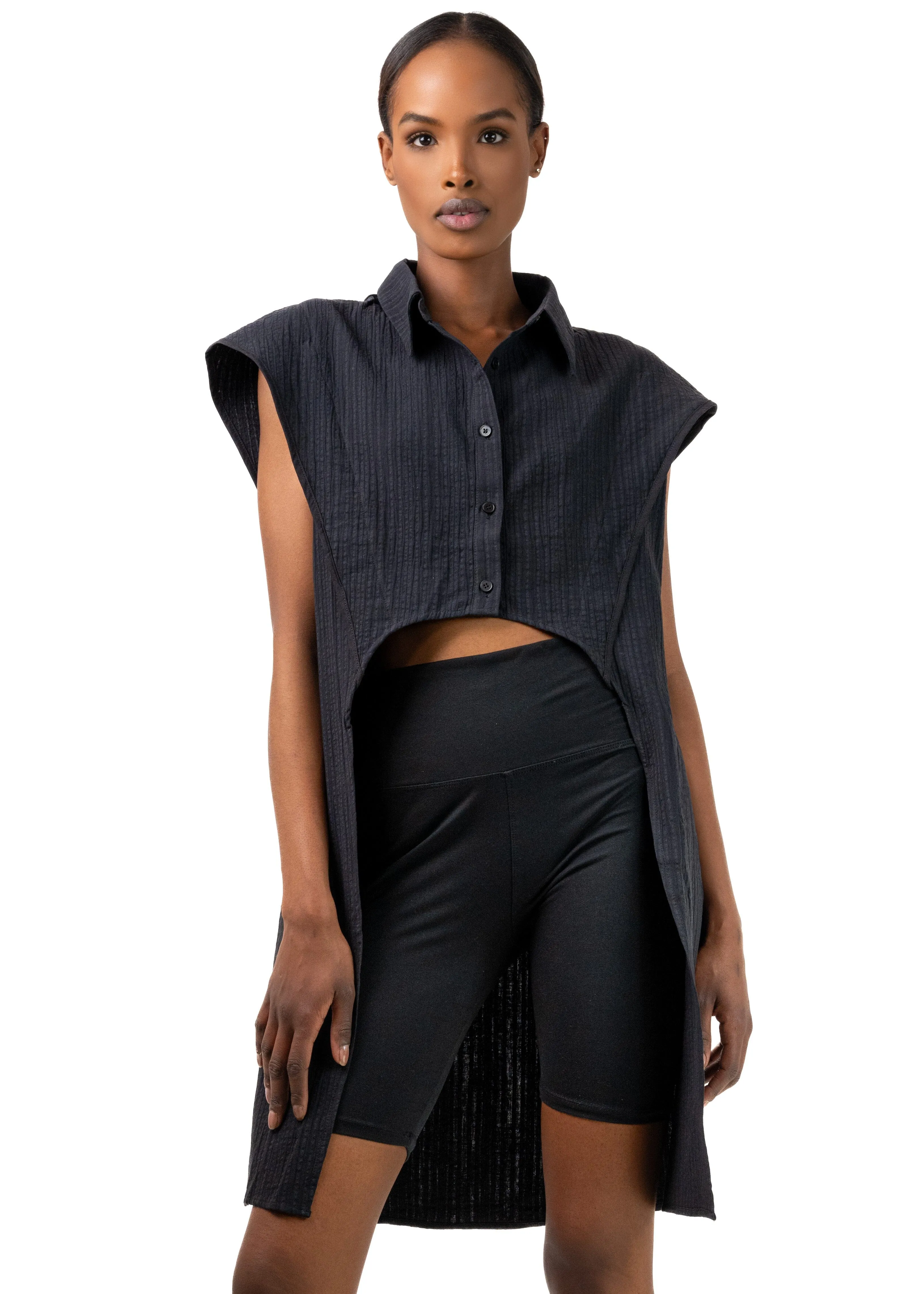 High Low Button Up Blouse sold by Kate Hewko product image thumbnail 3