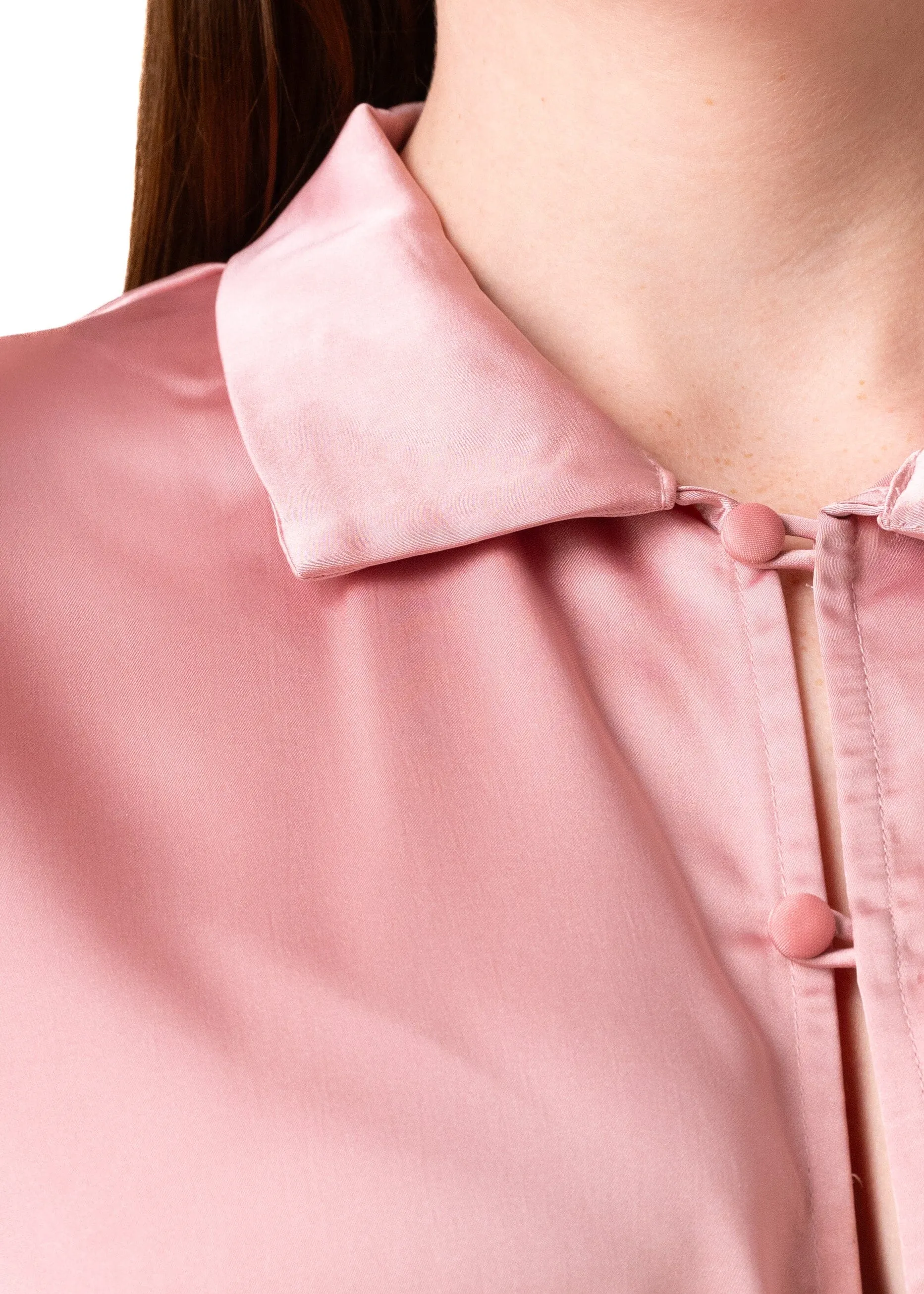 Satin Draped Shirt Dress sold by Kate Hewko product image thumbnail 5