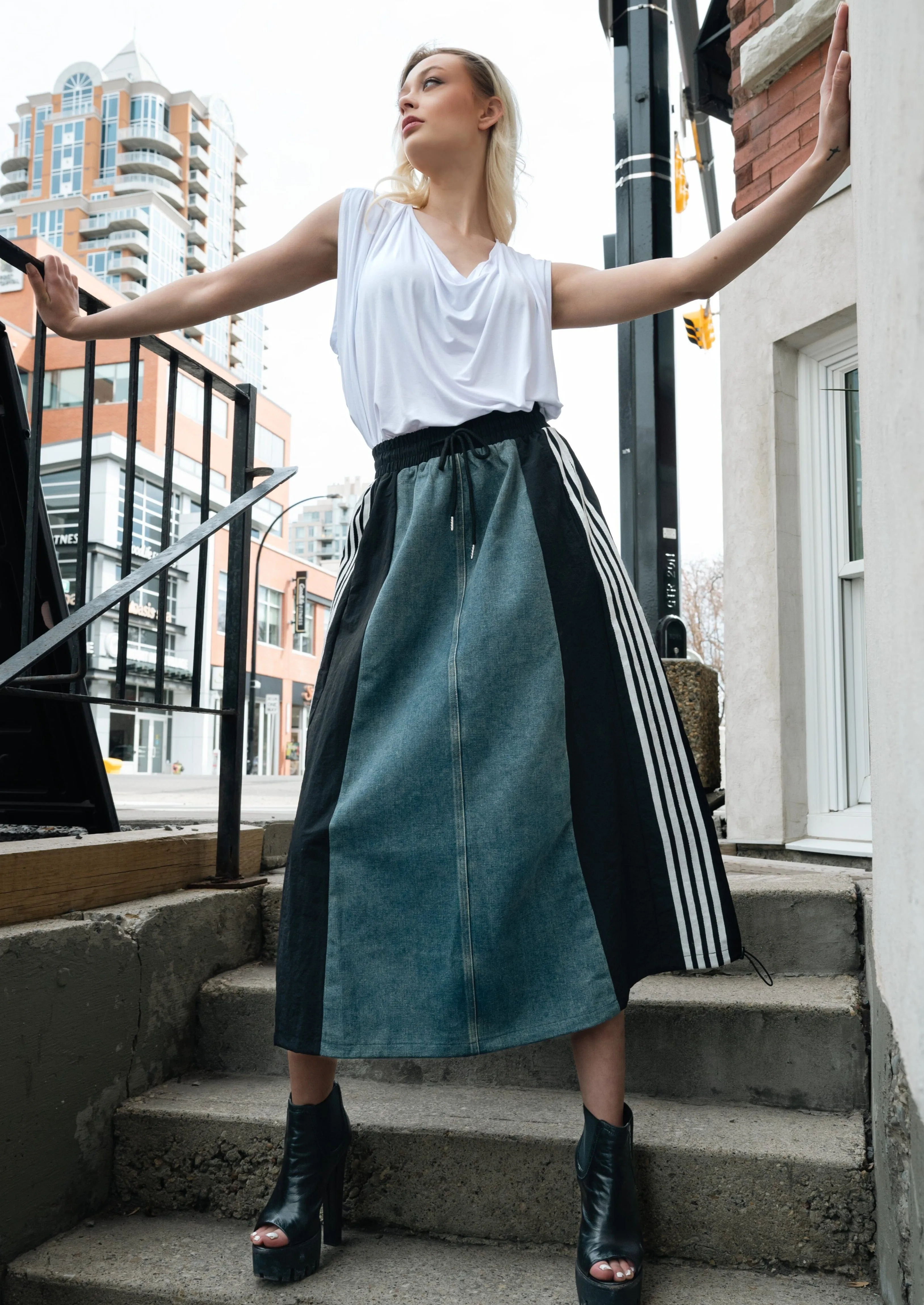 Athleisure Denim Skirt sold by Kate Hewko