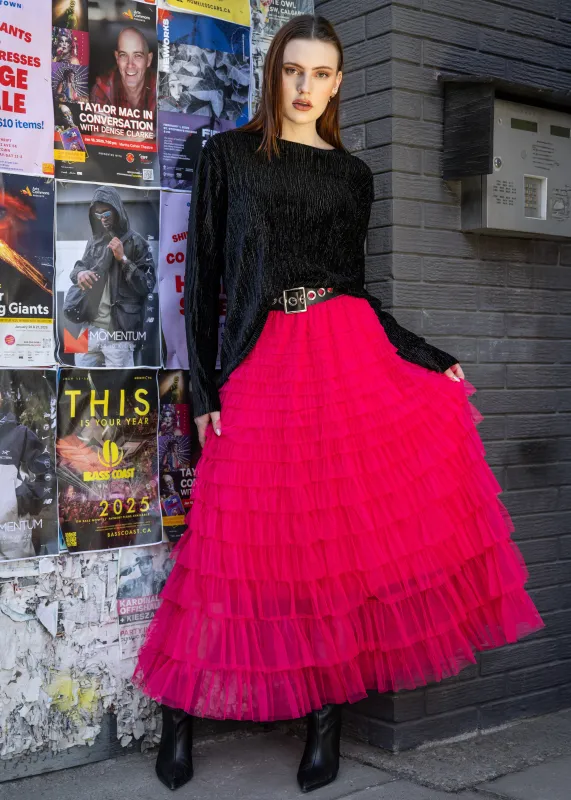 Tiered Ruffle Tulle Skirt sold by Kate Hewko