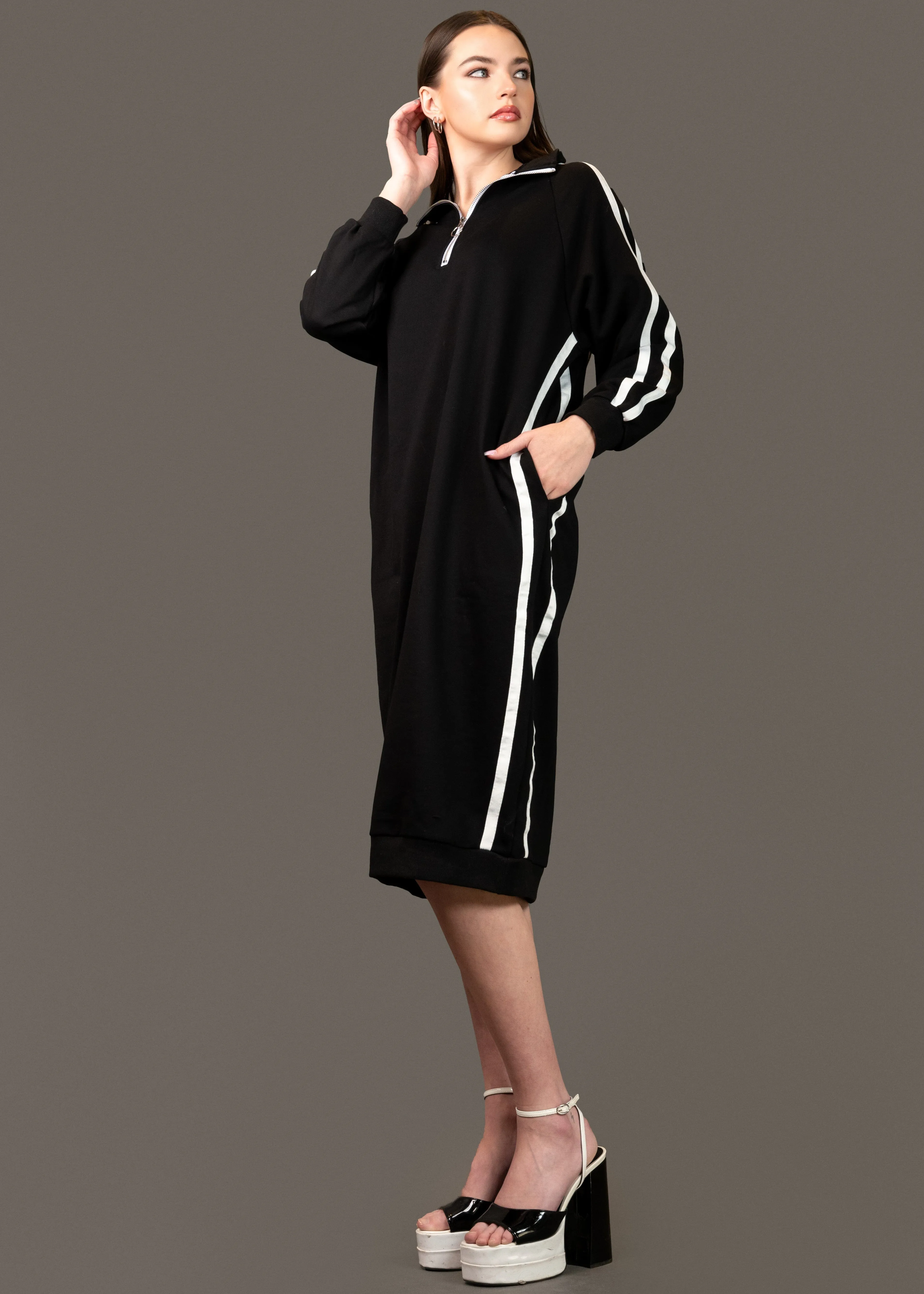 Half Zip Athleisure Dress sold by Kate Hewko product image thumbnail 4