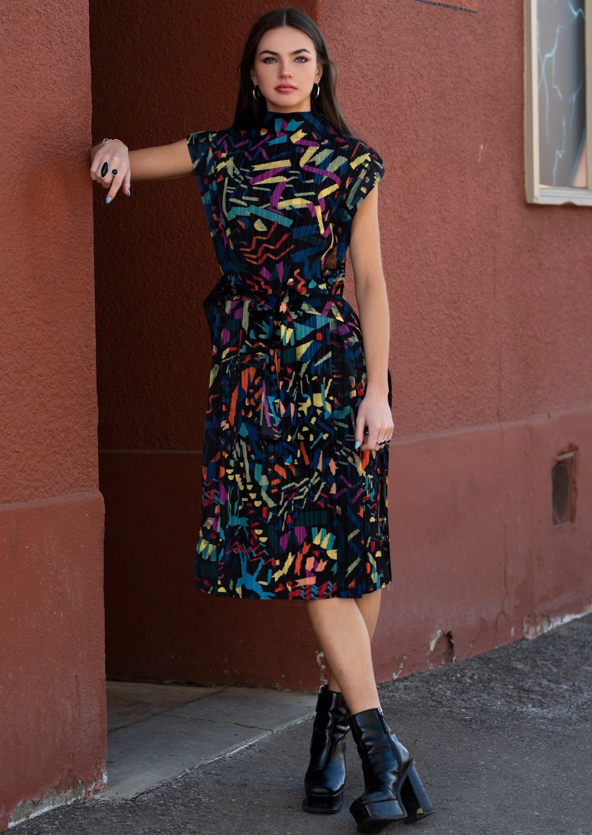 Geometric Belted Dress sold by Kate Hewko
