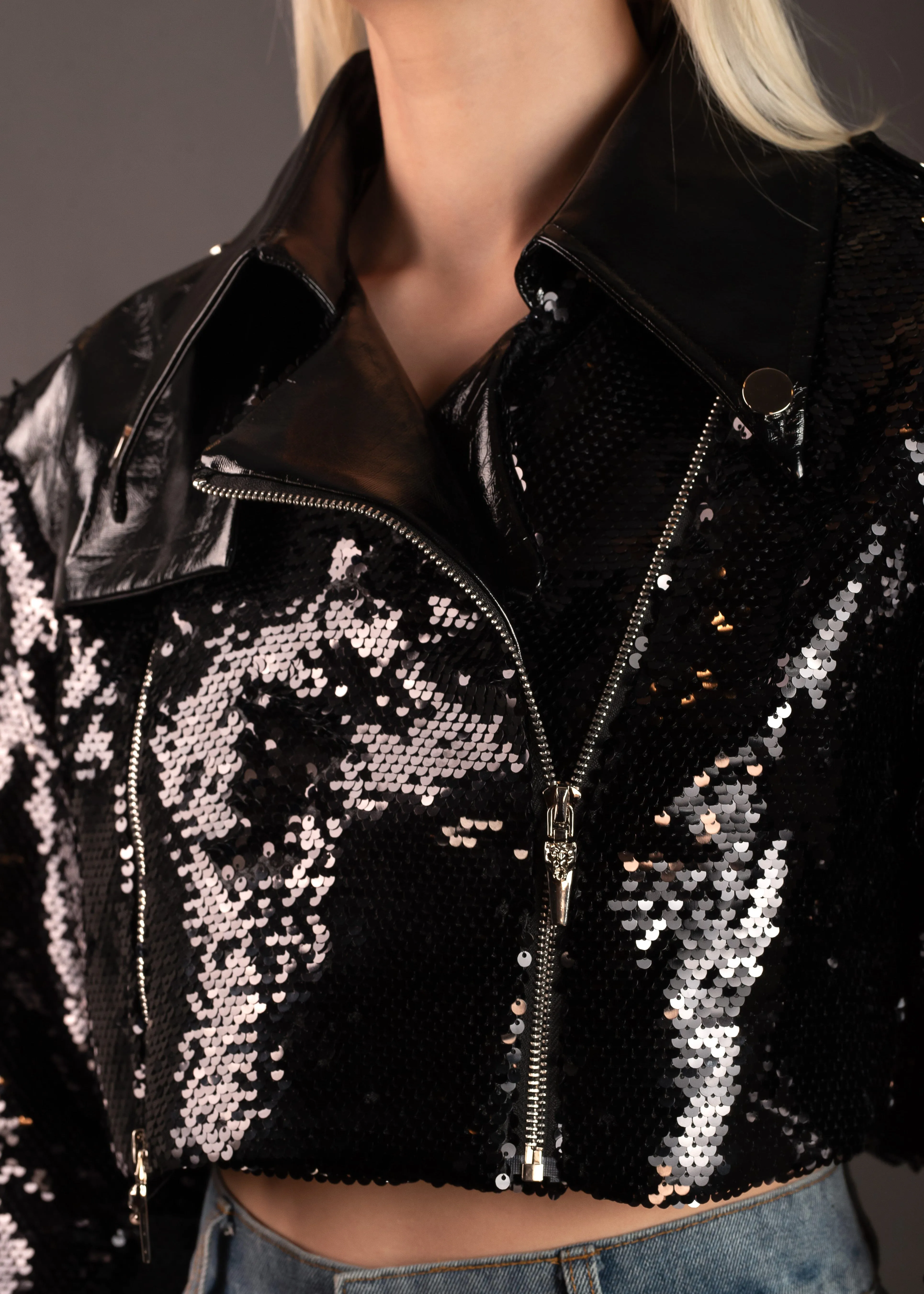 Cropped Patent Sequin Jacket sold by Kate Hewko product image thumbnail 5
