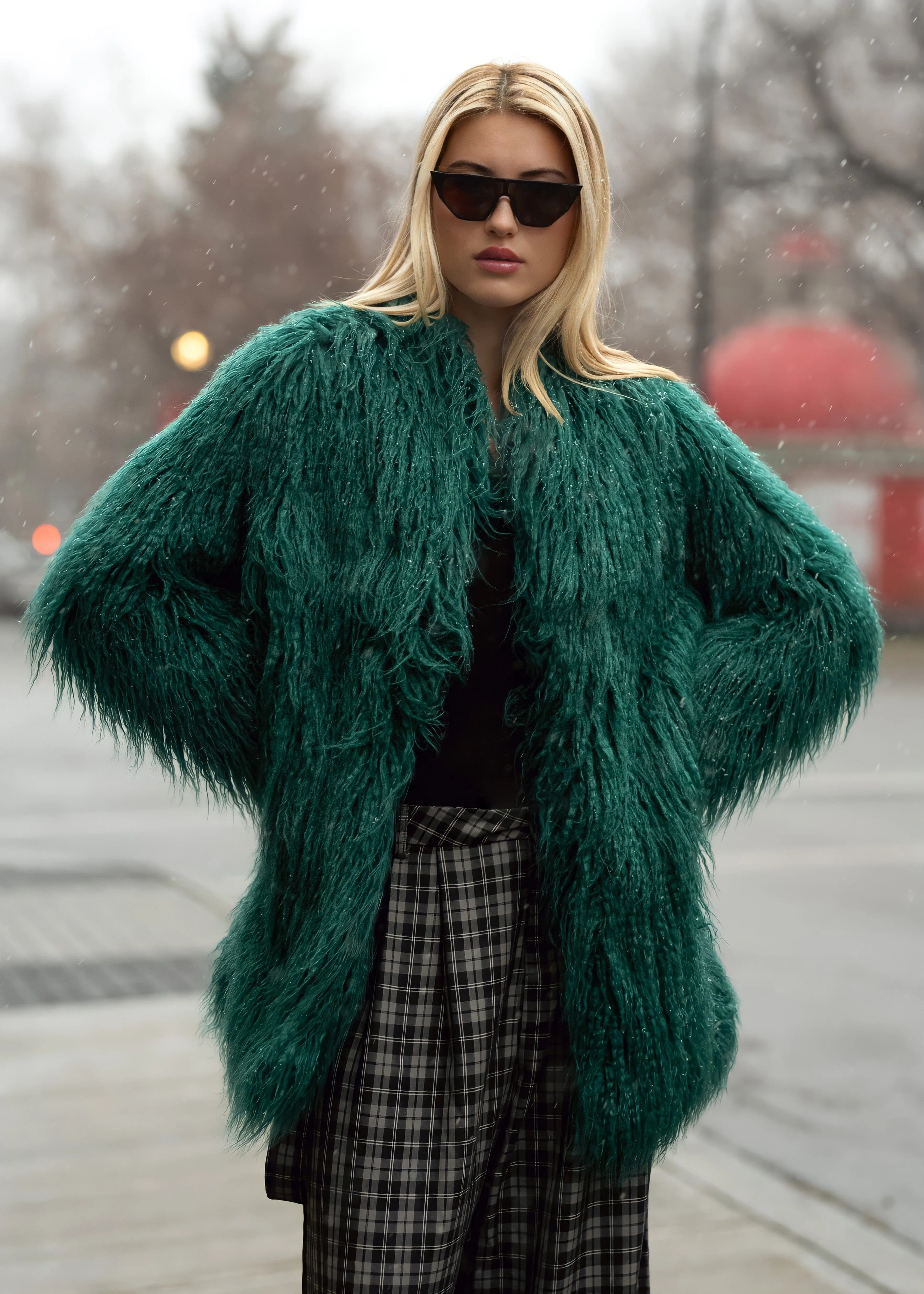 Emerald Mongolian Faux Fur Coat sold by Kate Hewko product image thumbnail 2