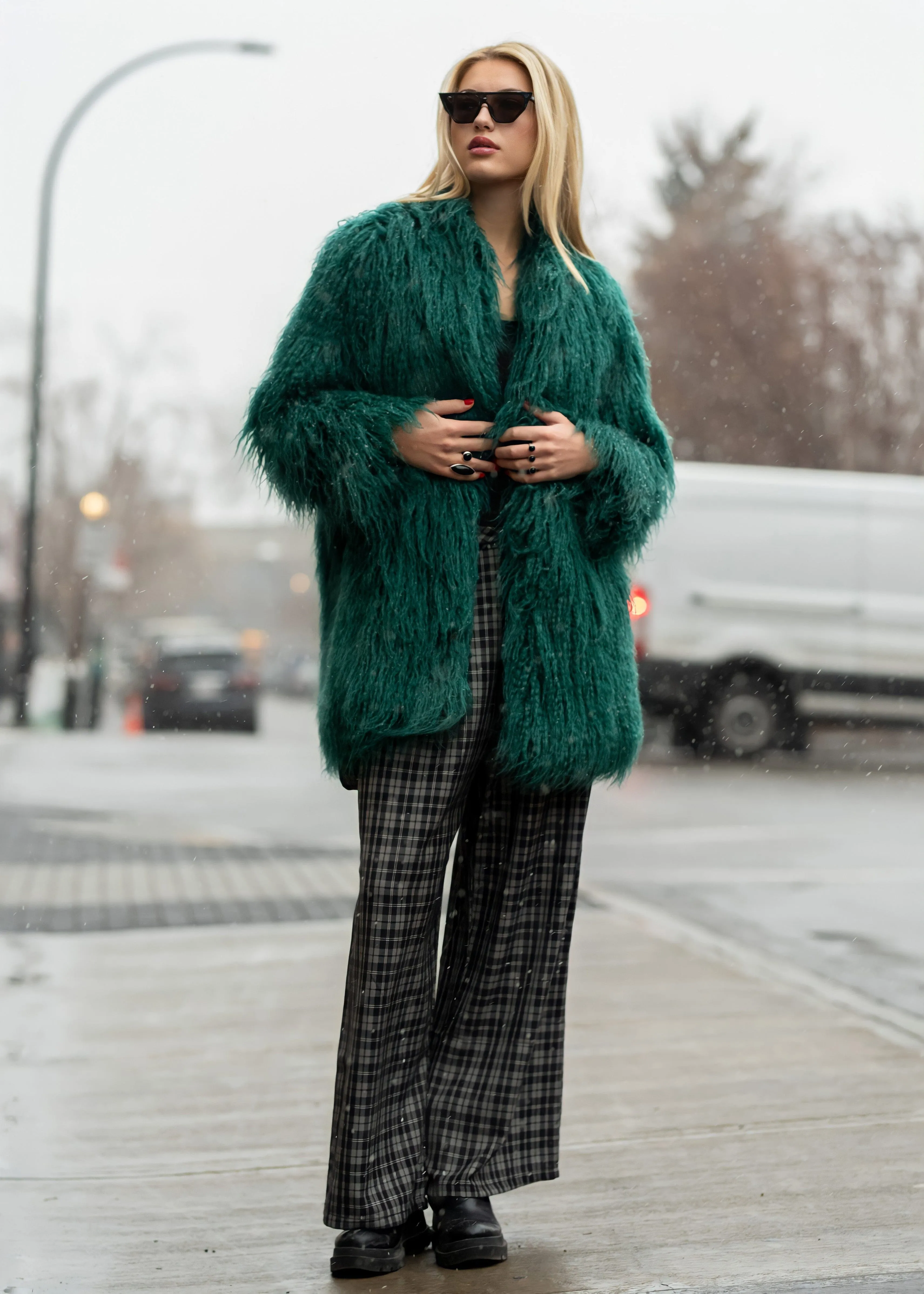Emerald Mongolian Faux Fur Coat sold by Kate Hewko product image thumbnail 3