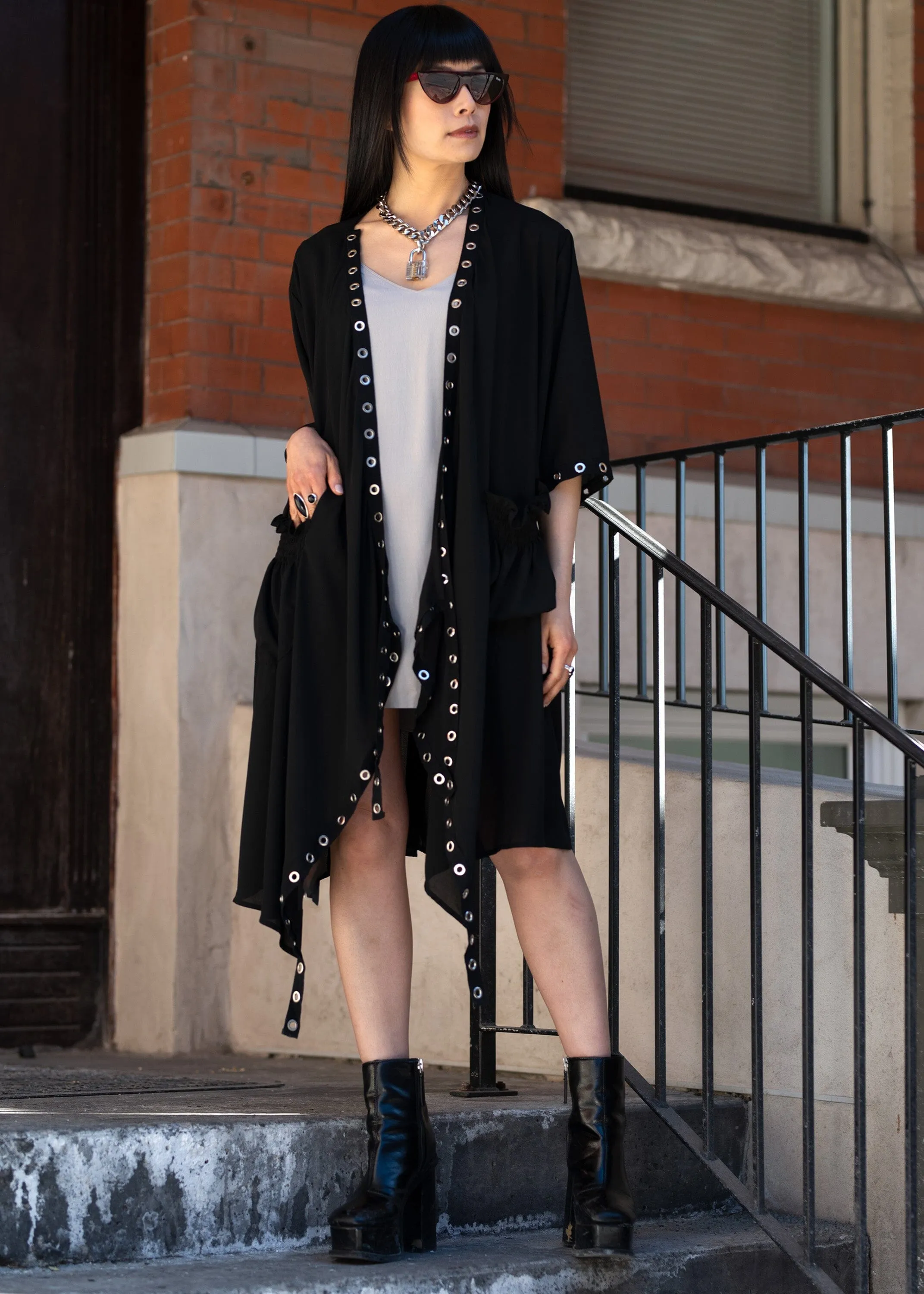 Black Rivet Kimono sold by Kate Hewko product image thumbnail 2