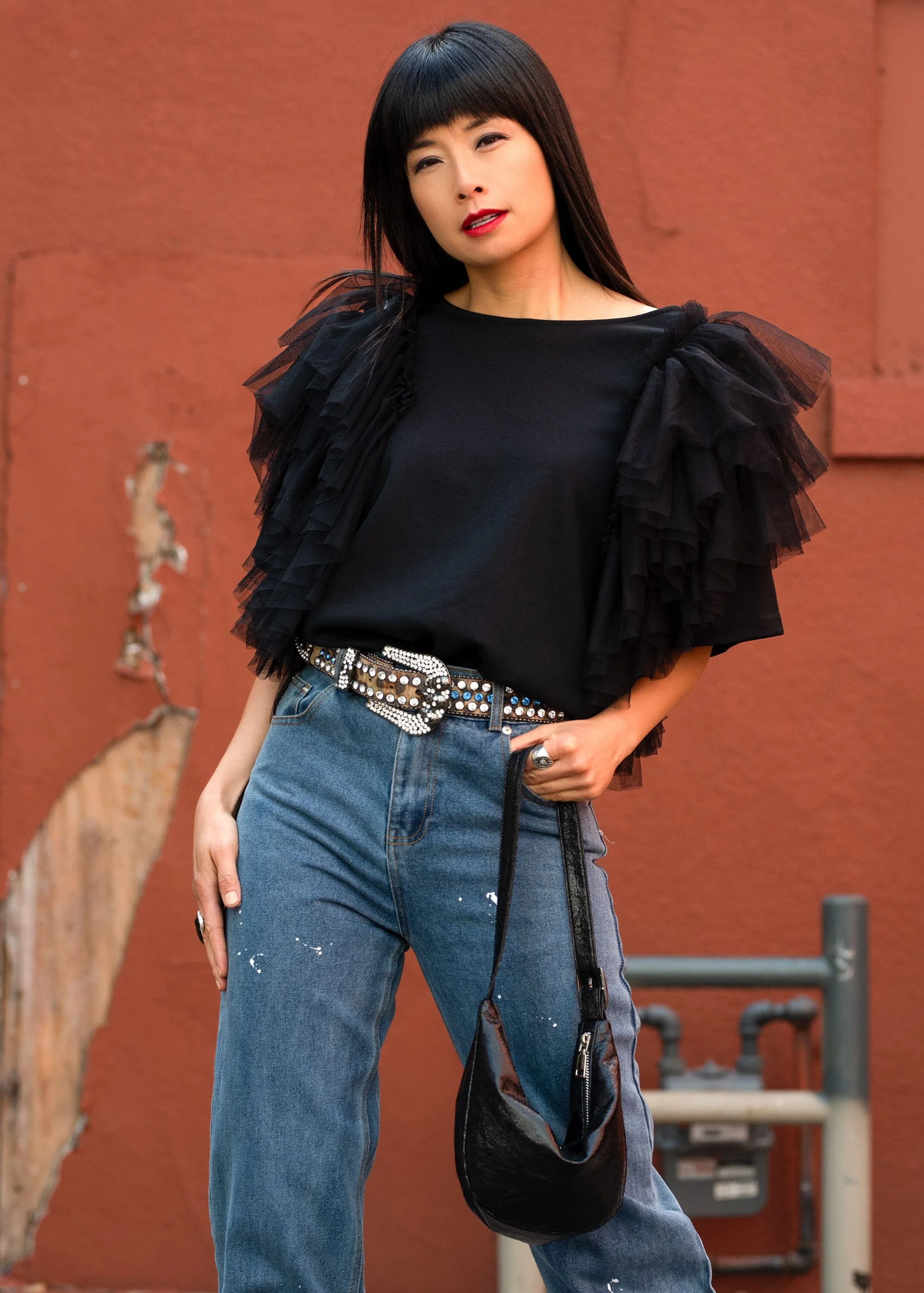 Tulle Drama Sleeve Tee sold by Kate Hewko