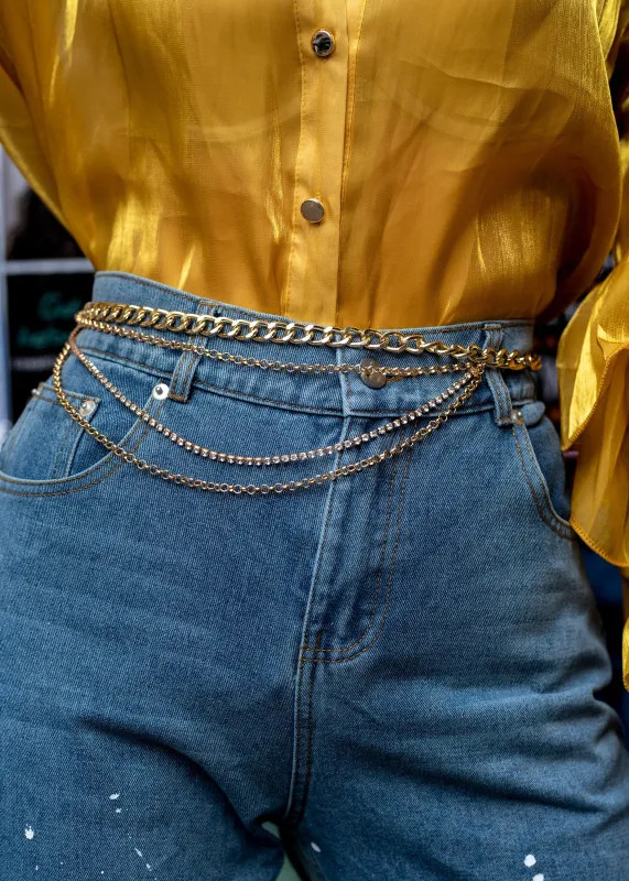 Rhinestone Layered Hip Belt sold by Kate Hewko